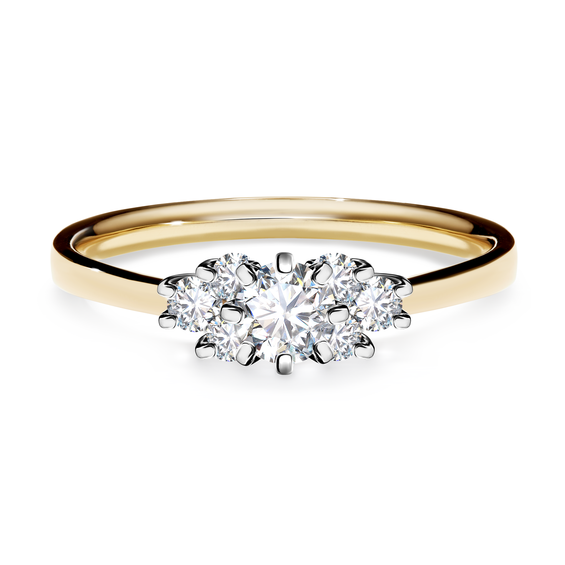 Pierścionek zaręczynowy My Lilly z żółtego złota z diamentem naturalnym 0,43CT