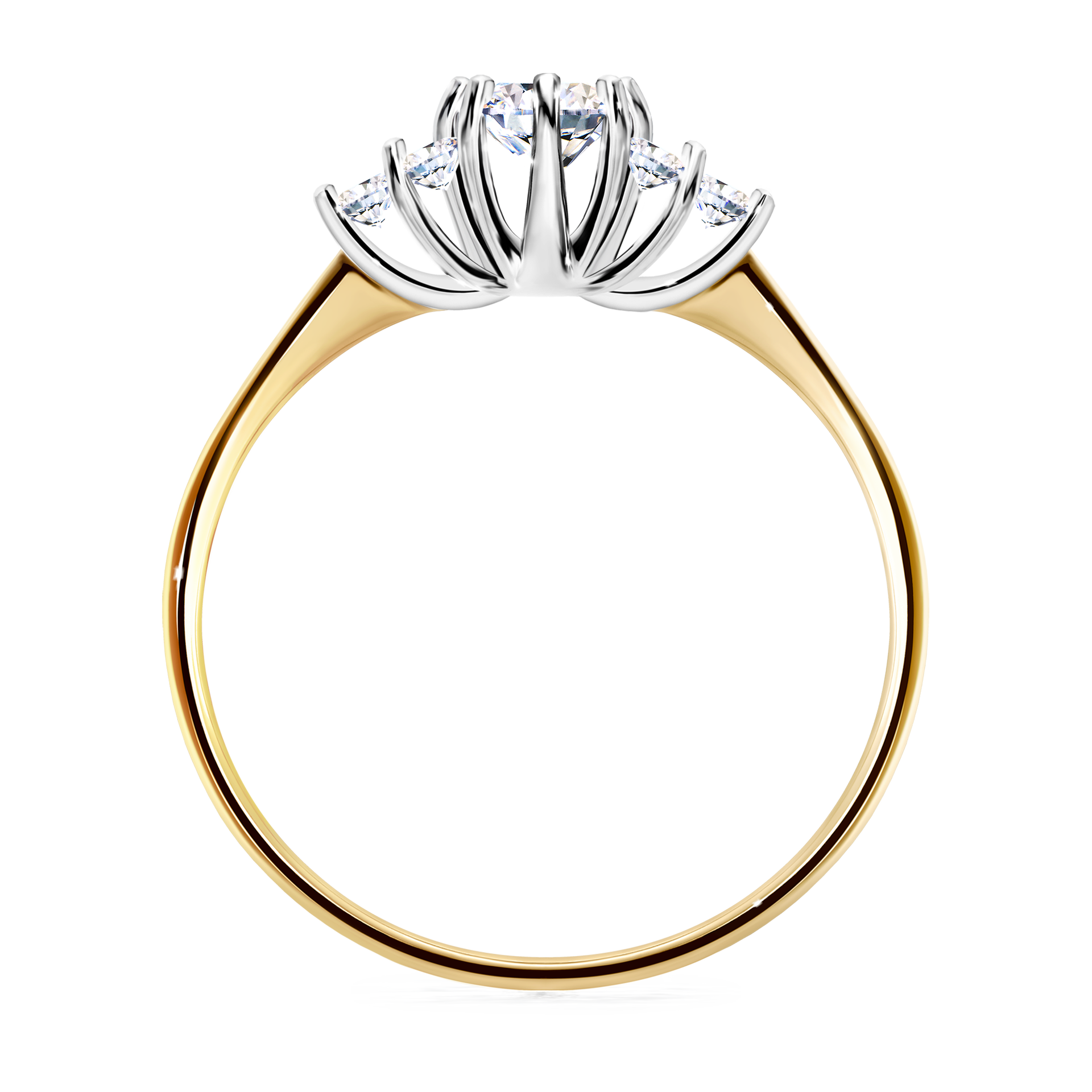 Pierścionek zaręczynowy My Lilly z żółtego złota z diamentem naturalnym 0,43CT