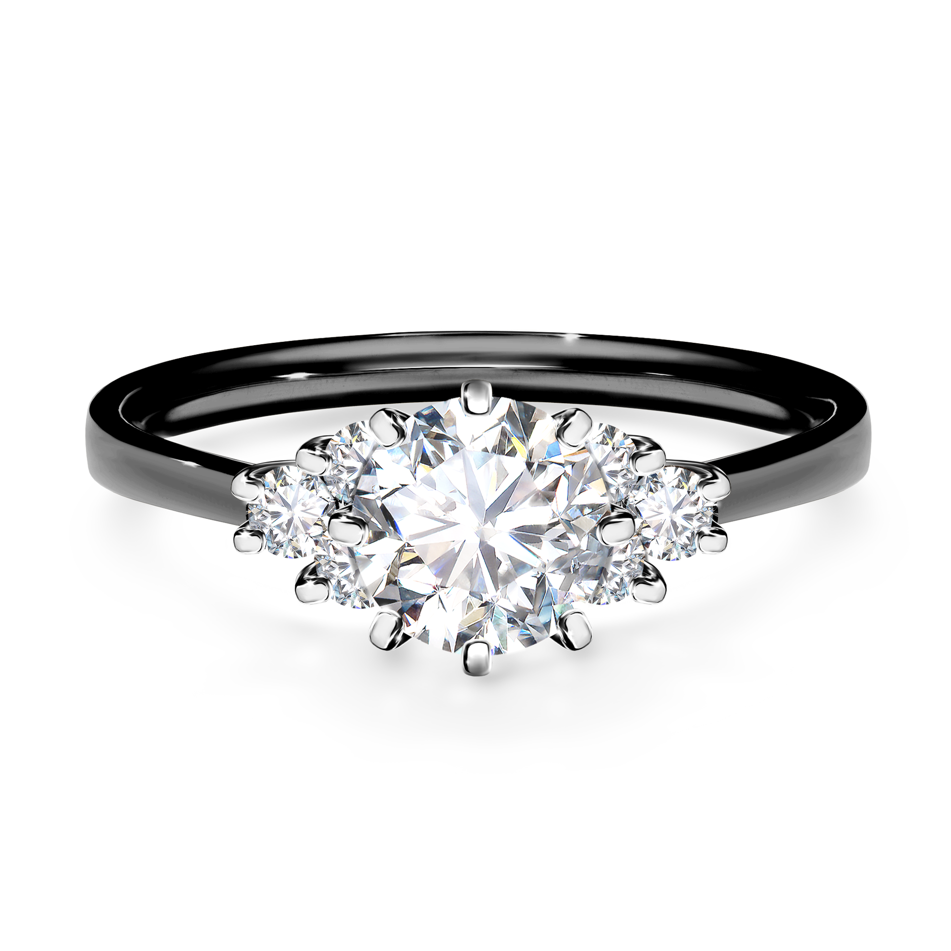 Pierścionek zaręczynowy My Lilly z czarnego złota z diamentem naturalnym 0,98CT