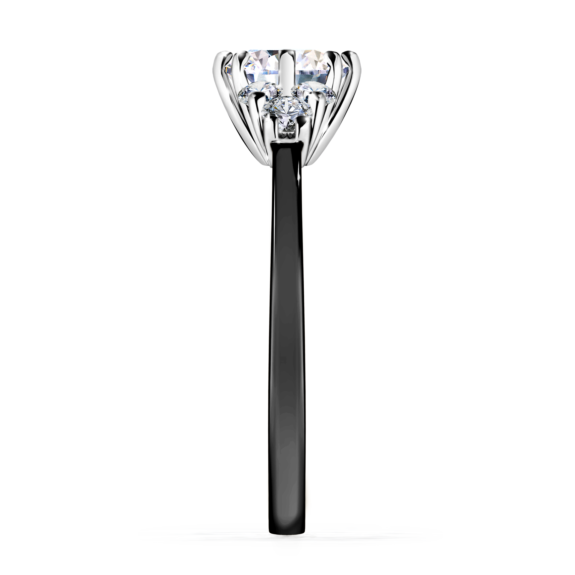 Pierścionek zaręczynowy My Lilly z czarnego złota z diamentem naturalnym 0,98CT