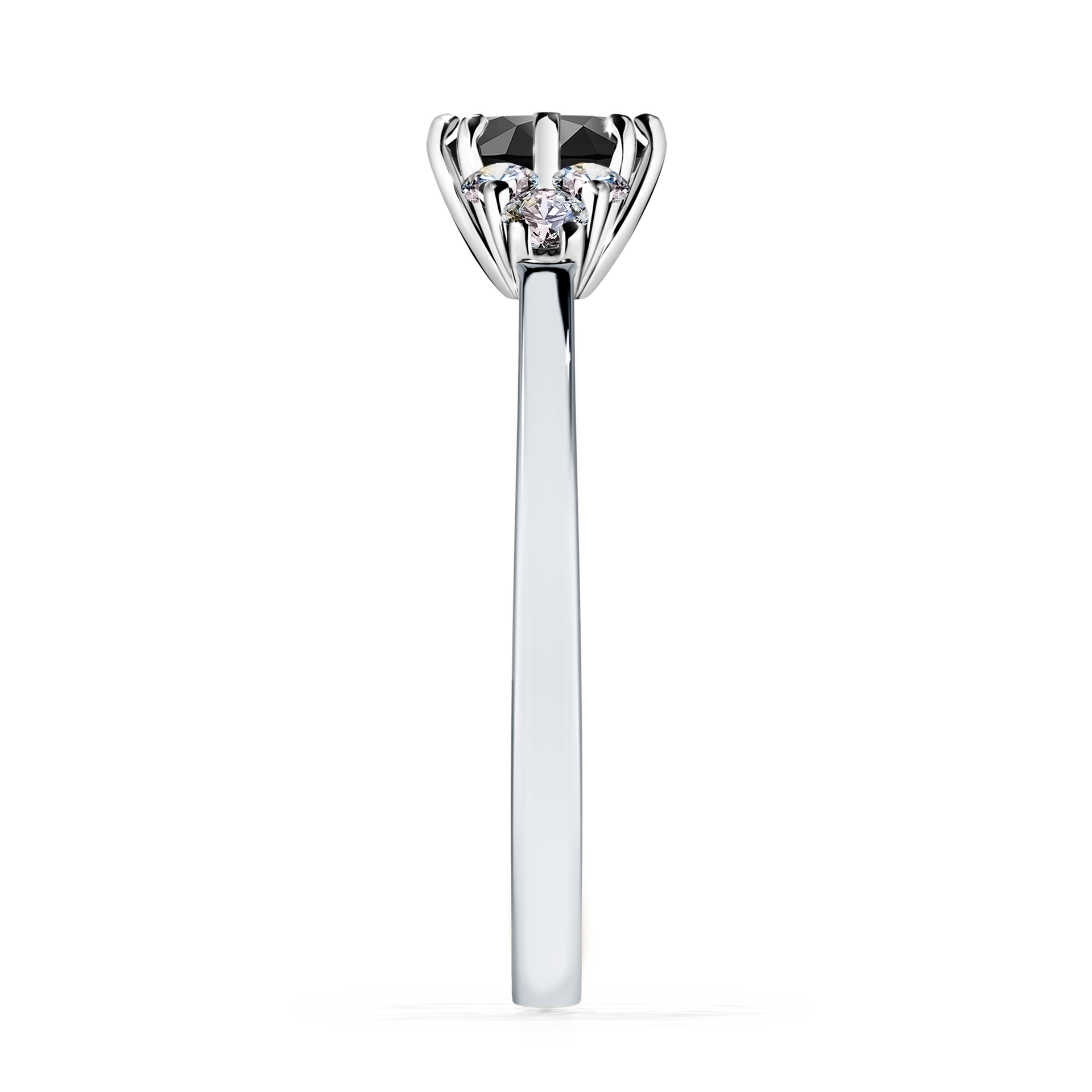 Pierścionek zaręczynowy My Lilly z białego złota z czarnym diamentem 0,68CT