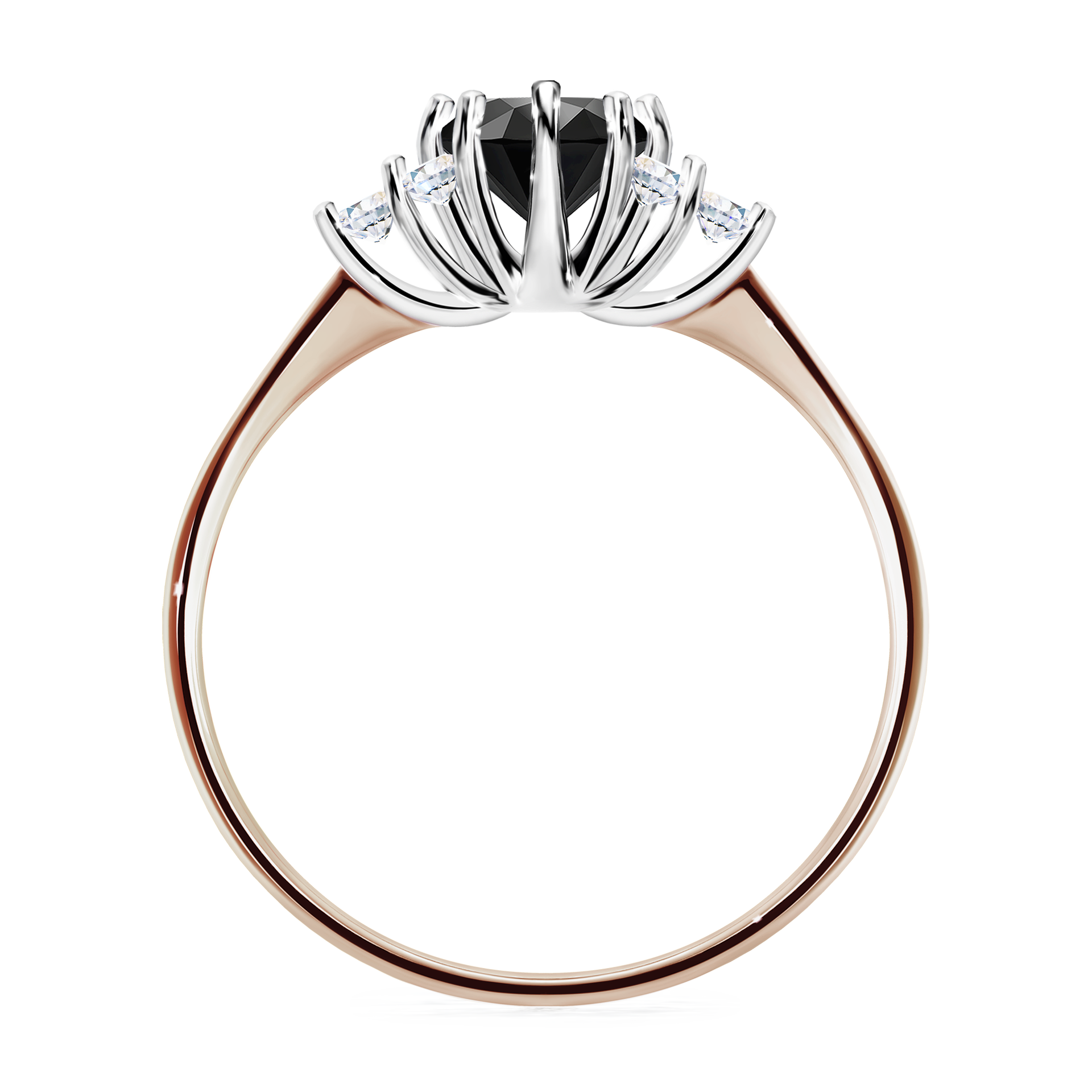 Pierścionek zaręczynowy My Lilly z różowego złota z czarnym diamentem 0,68CT