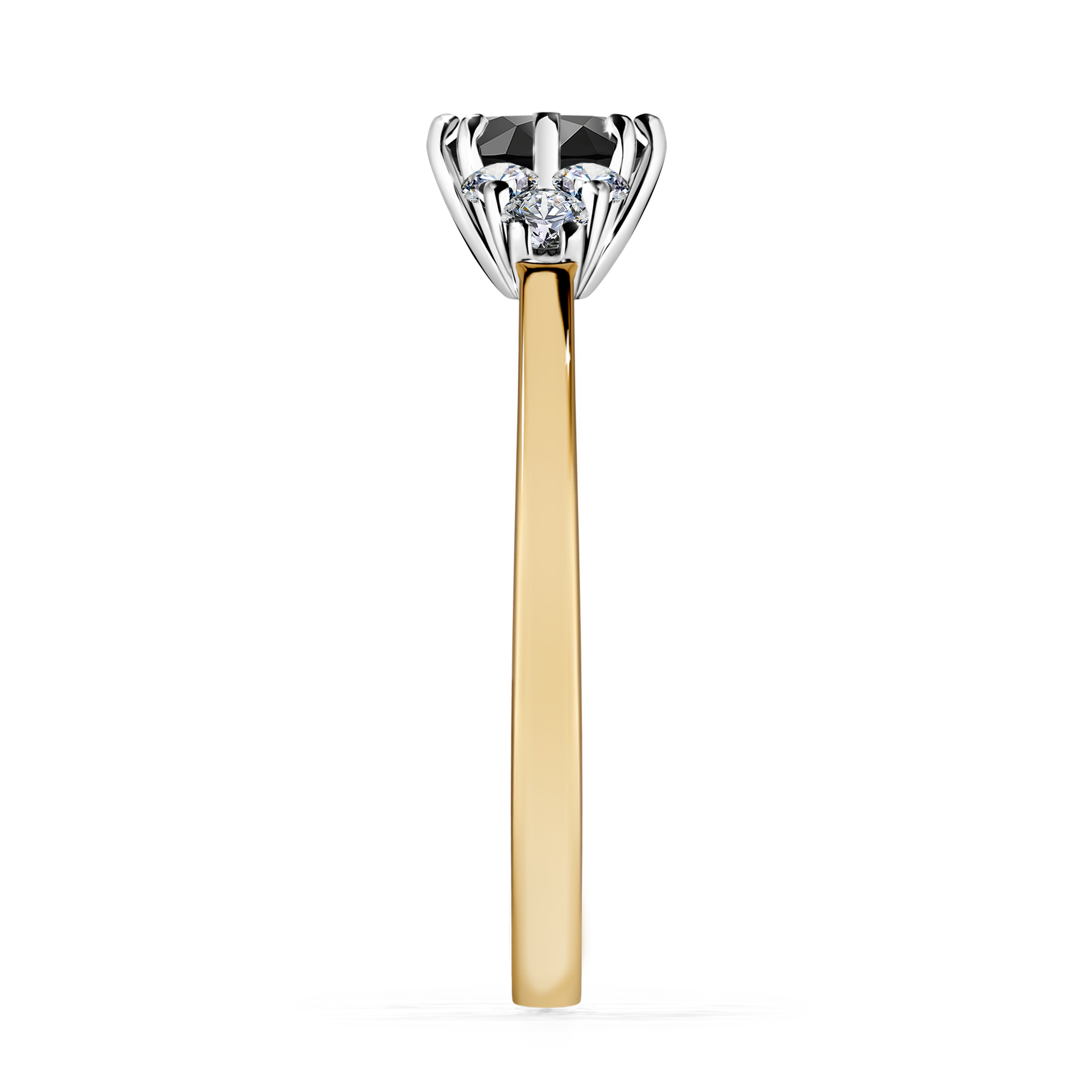 Pierścionek zaręczynowy My Lilly z żółtego złota z czarnym diamentem 0,68CT