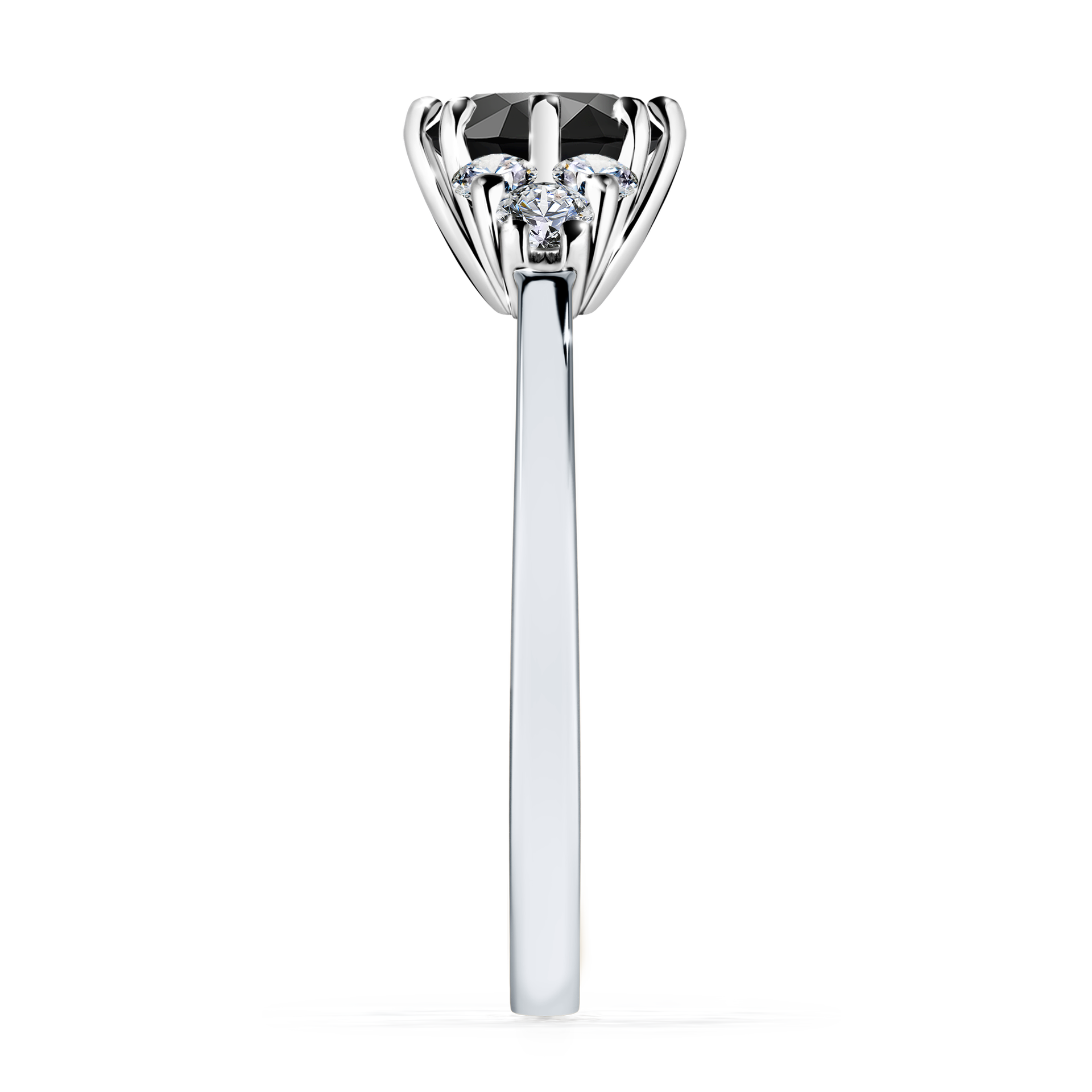 Pierścionek zaręczynowy My Lilly z białego złota z czarnym diamentem 0,98CT