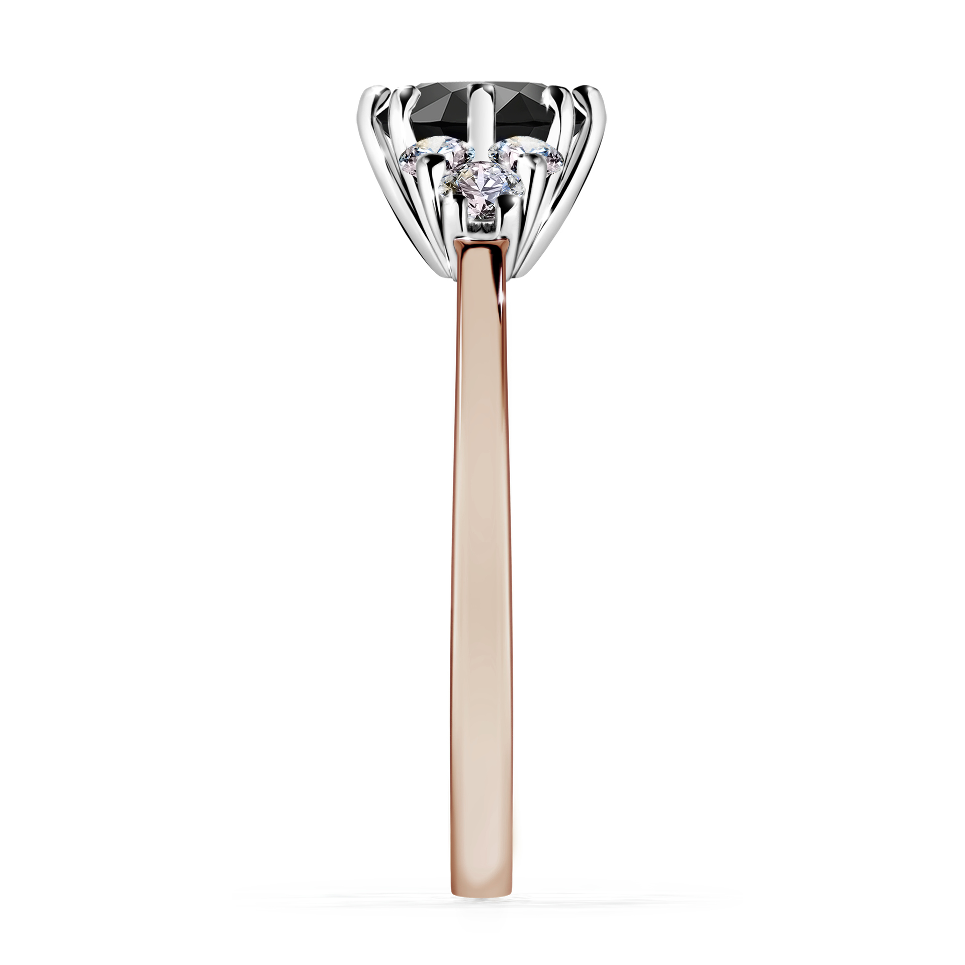 Pierścionek zaręczynowy My Lilly z różowego złota z czarnym diamentem 0,98CT