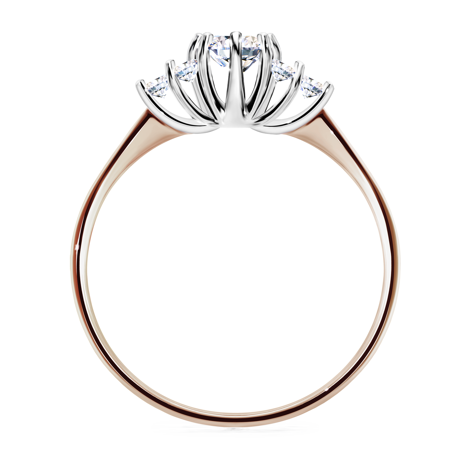 Pierścionek zaręczynowy My Lilly z różowego złota z diamentem laboratoryjnym 0,43CT