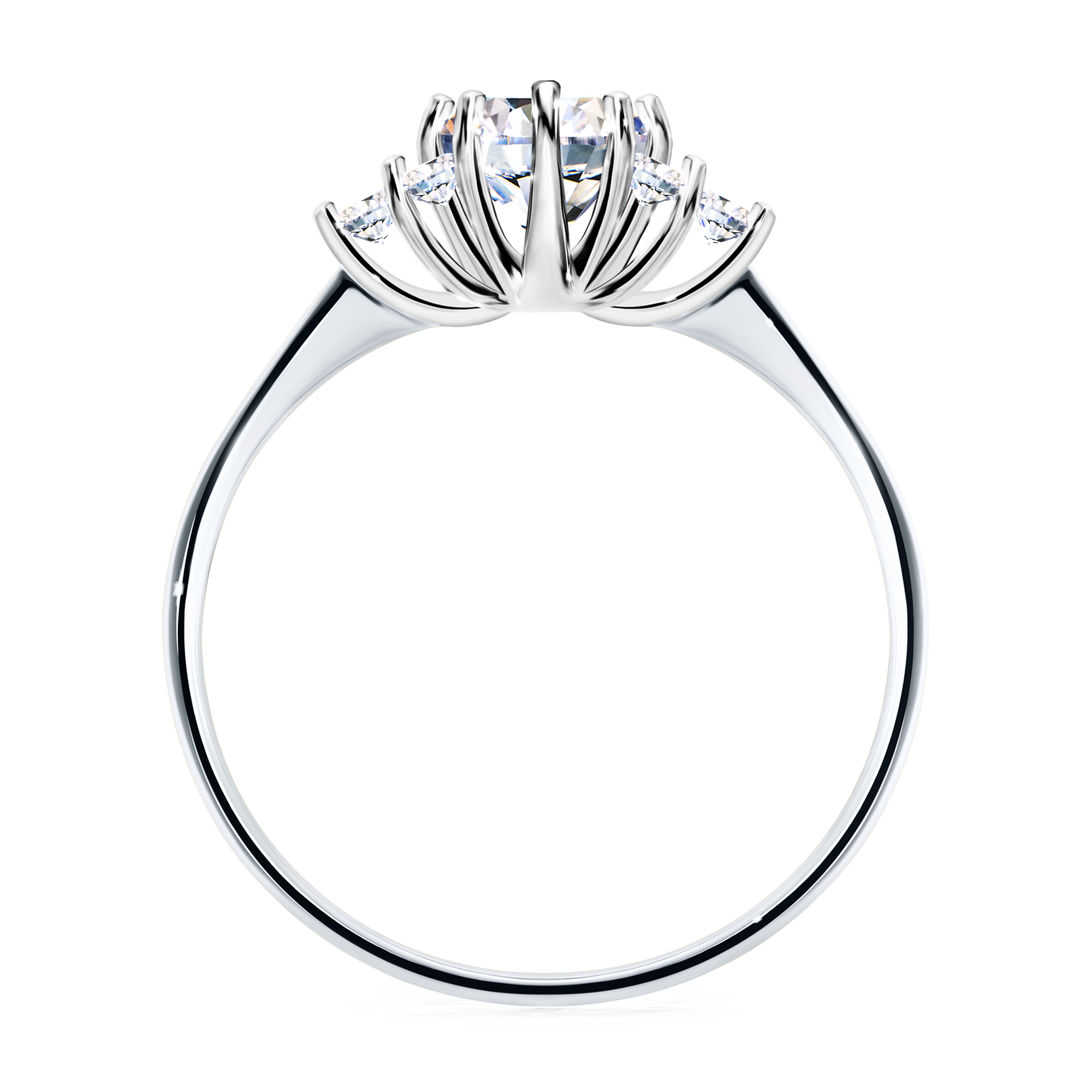 Pierścionek zaręczynowy My Lilly z białego złota z diamentem laboratoryjnym 0,68CT
