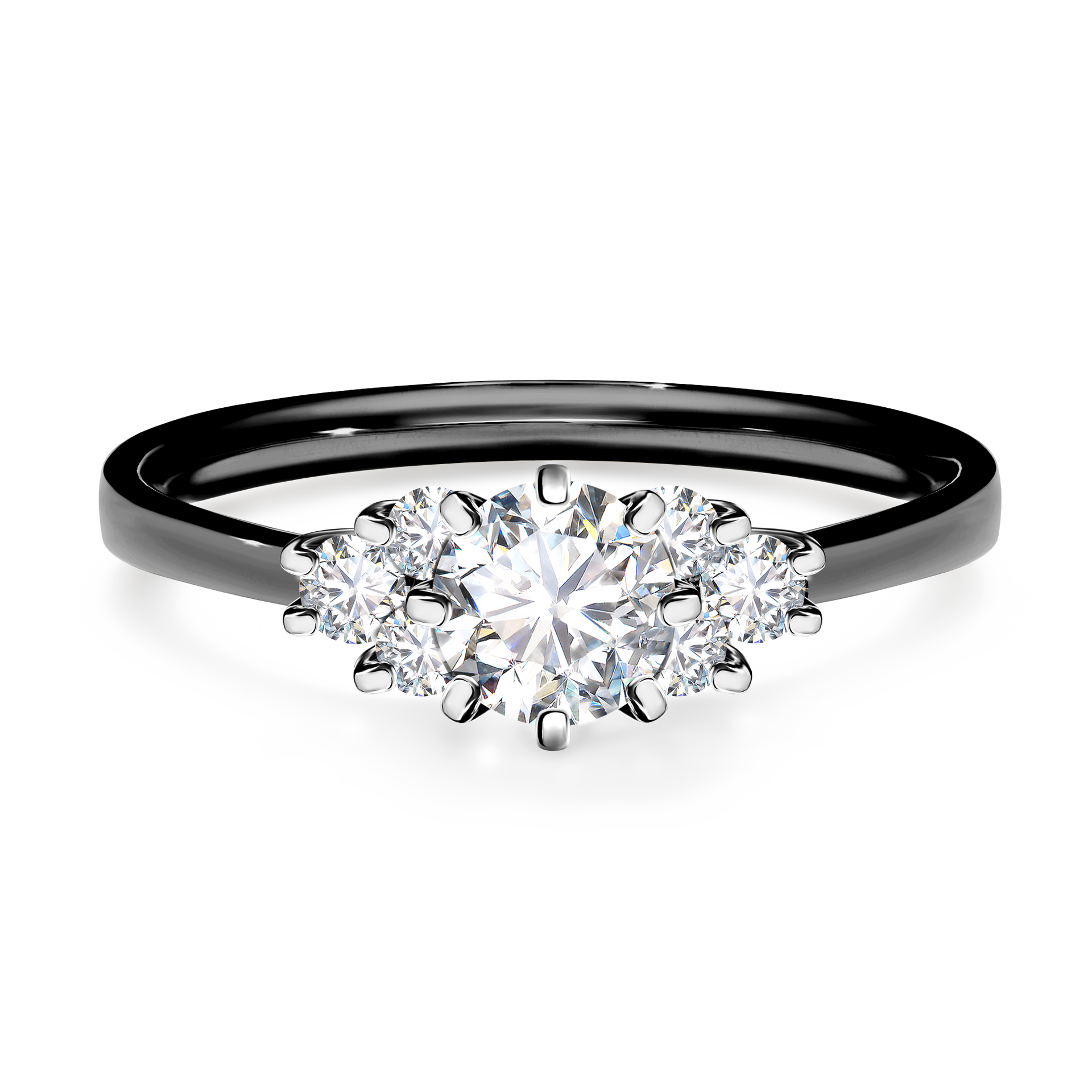 Pierścionek zaręczynowy My Lilly z czarnego złota z diamentem laboratoryjnym 0,68CT