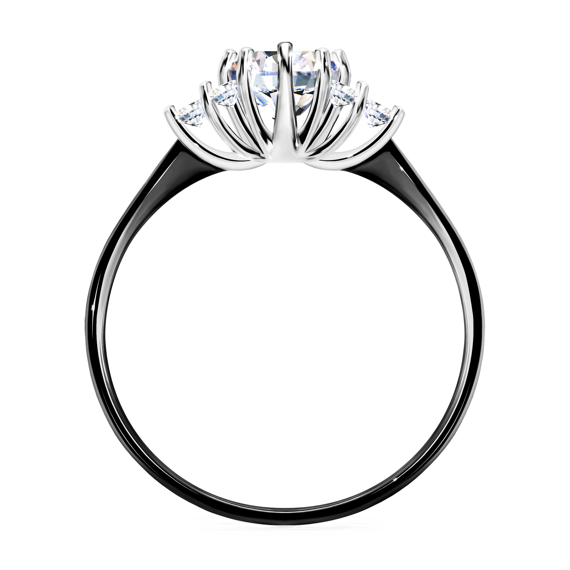Pierścionek zaręczynowy My Lilly z czarnego złota z diamentem laboratoryjnym 0,68CT
