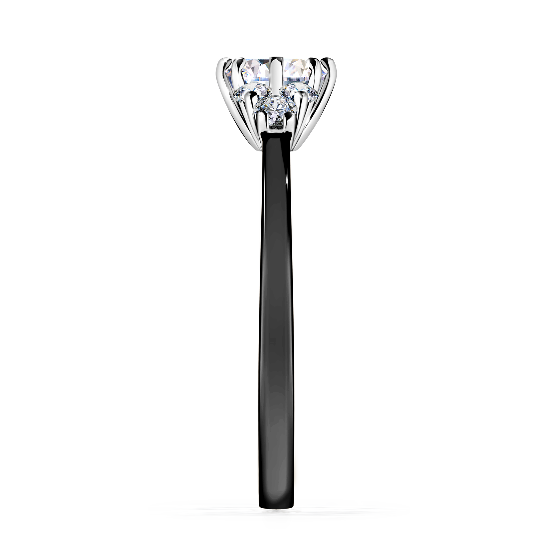 Pierścionek zaręczynowy My Lilly z czarnego złota z diamentem laboratoryjnym 0,68CT