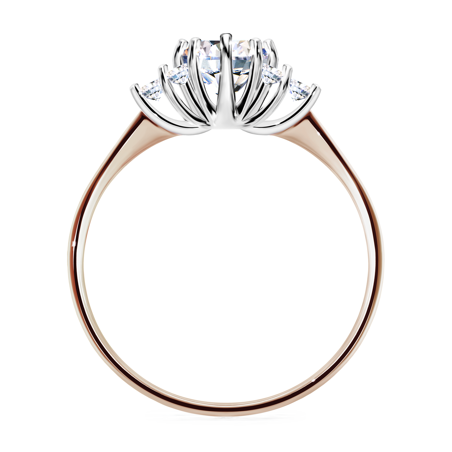 Pierścionek zaręczynowy My Lilly z różowego złota z diamentem laboratoryjnym 0,68CT