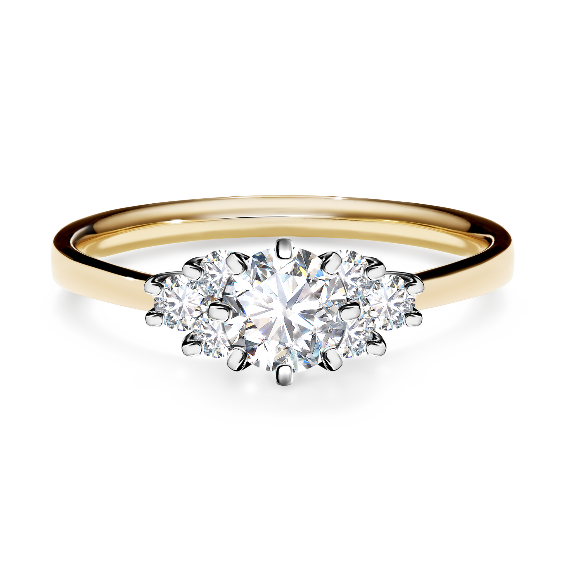 Pierścionek zaręczynowy My Lilly z żółtego złota z diamentem laboratoryjnym 0,68CT