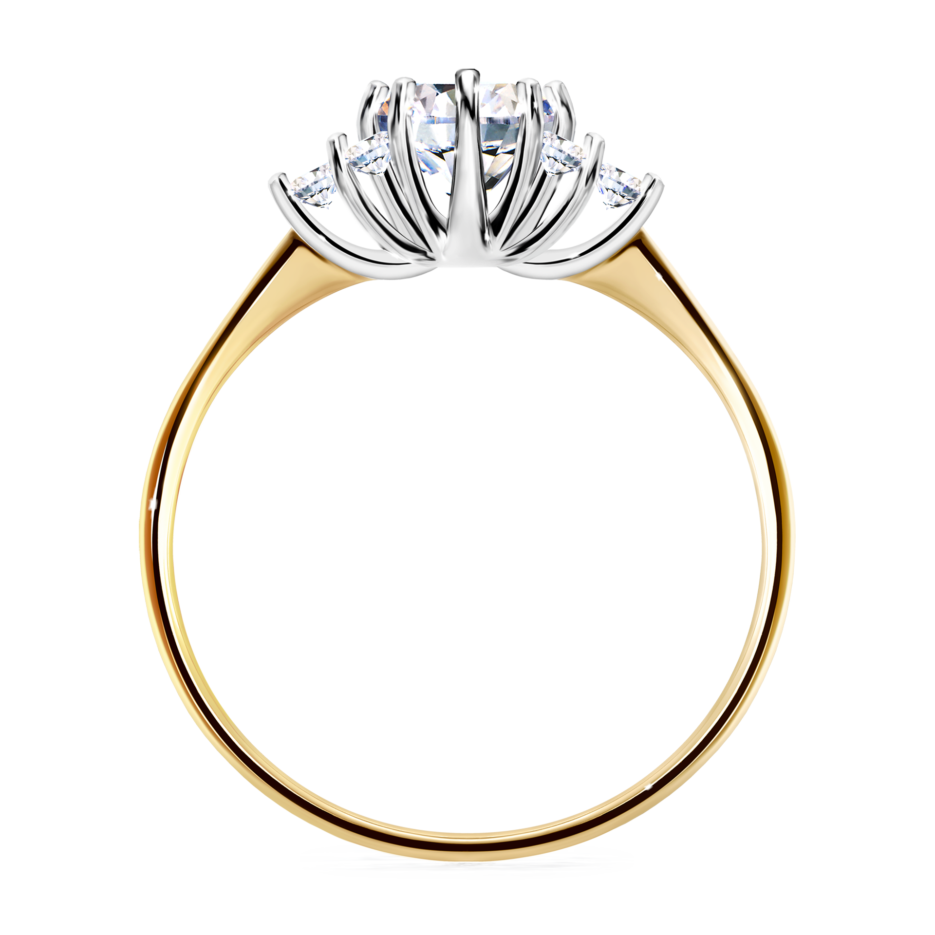 Pierścionek zaręczynowy My Lilly z żółtego złota z diamentem laboratoryjnym 0,68CT