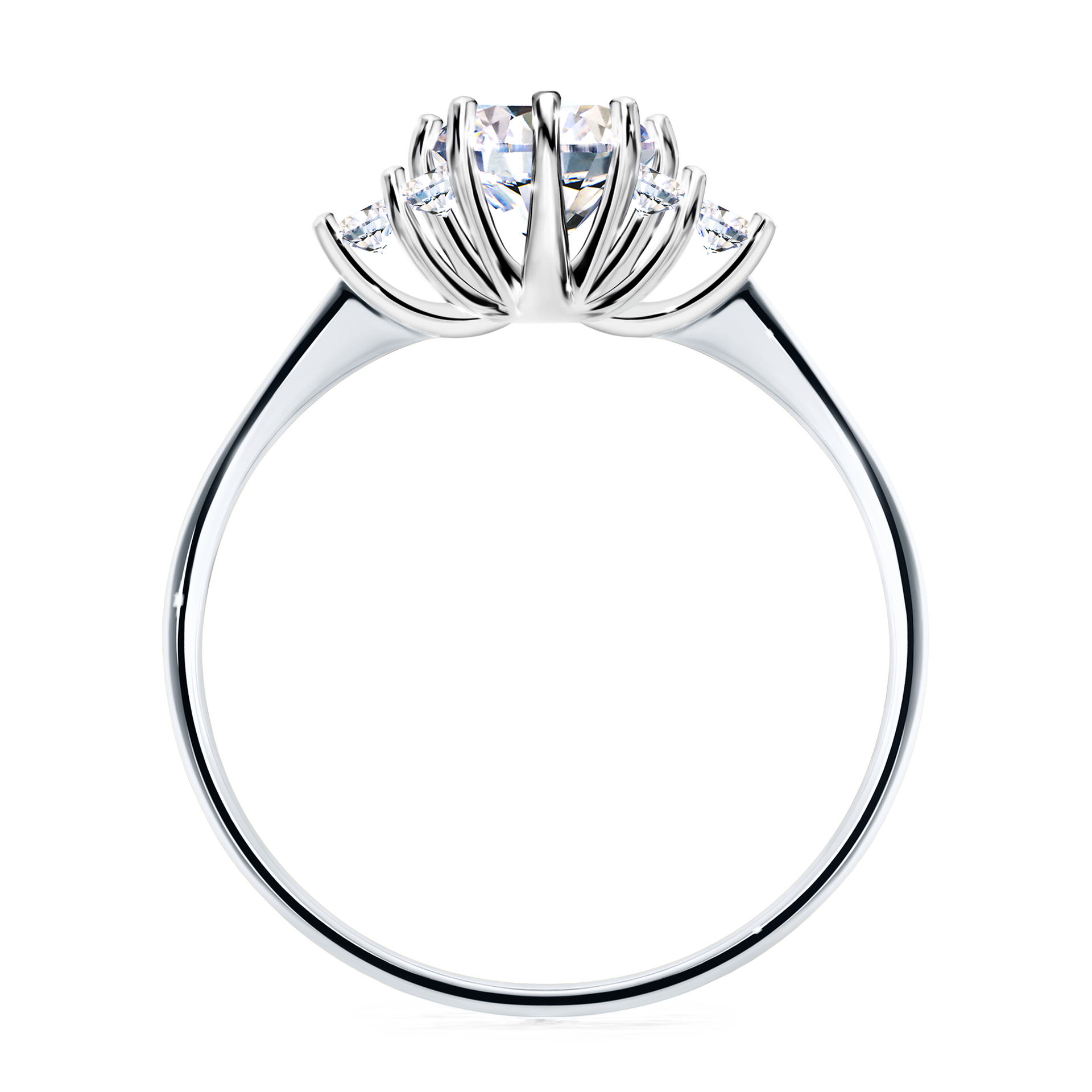Pierścionek zaręczynowy My Lilly z białego złota z diamentem laboratoryjnym 0,98CT