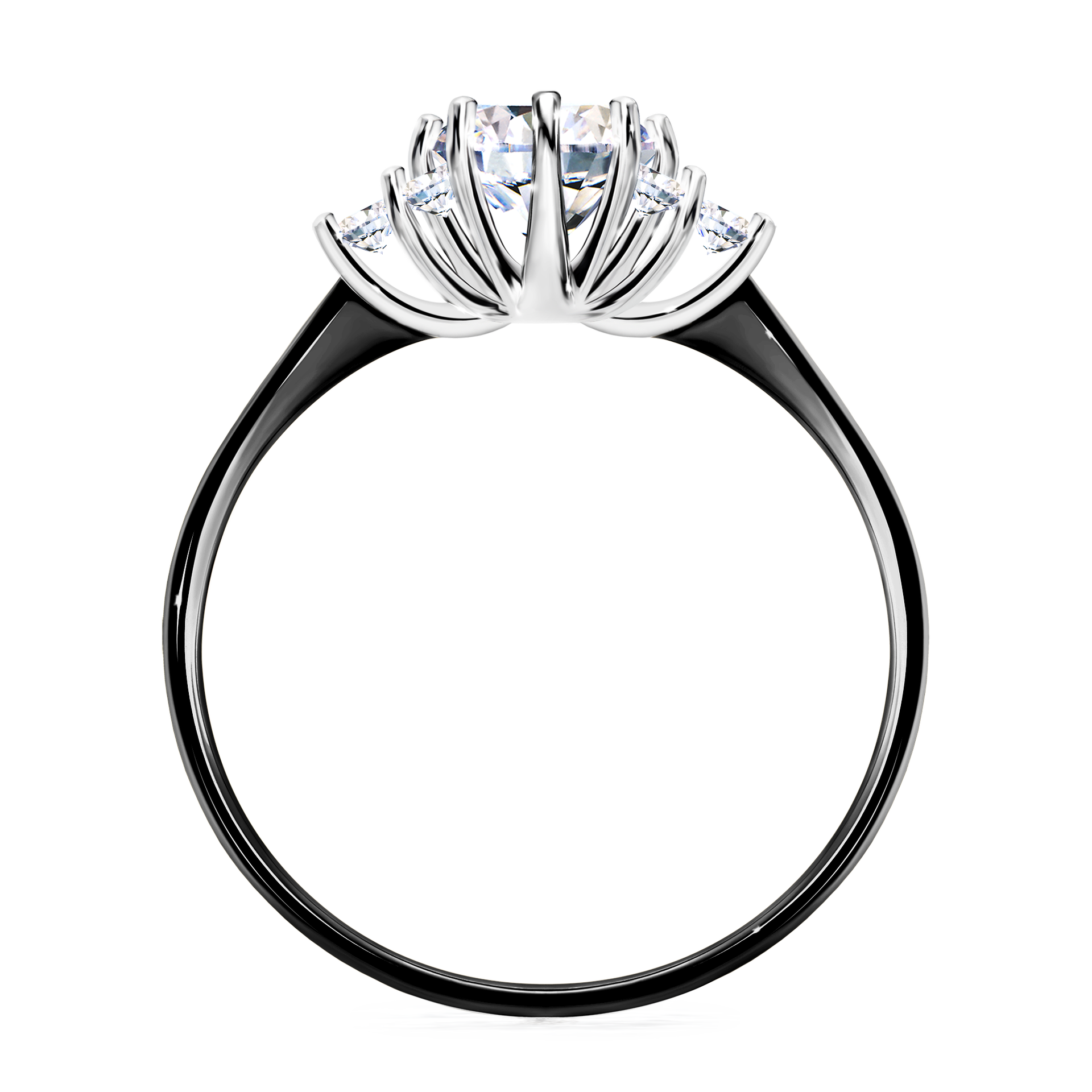 Pierścionek zaręczynowy My Lilly z czarnego złota z diamentem laboratoryjnym 0,98CT