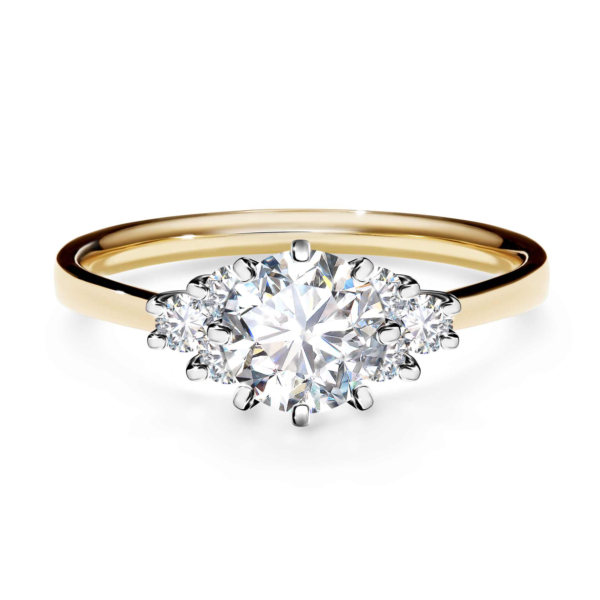 Pierścionek zaręczynowy My Lilly z żółtego złota z diamentem laboratoryjnym 0,98CT