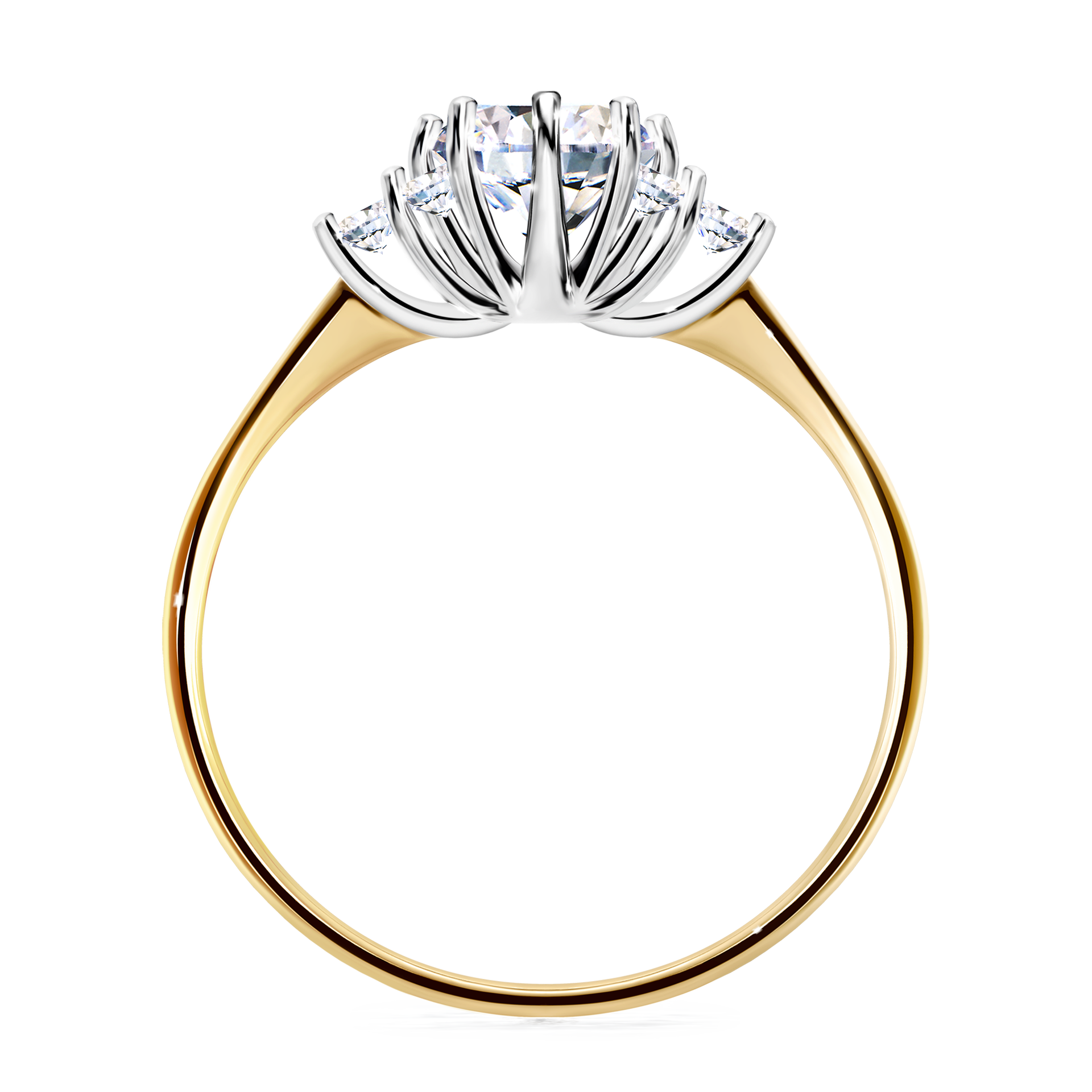 Pierścionek zaręczynowy My Lilly z żółtego złota z diamentem laboratoryjnym 0,98CT