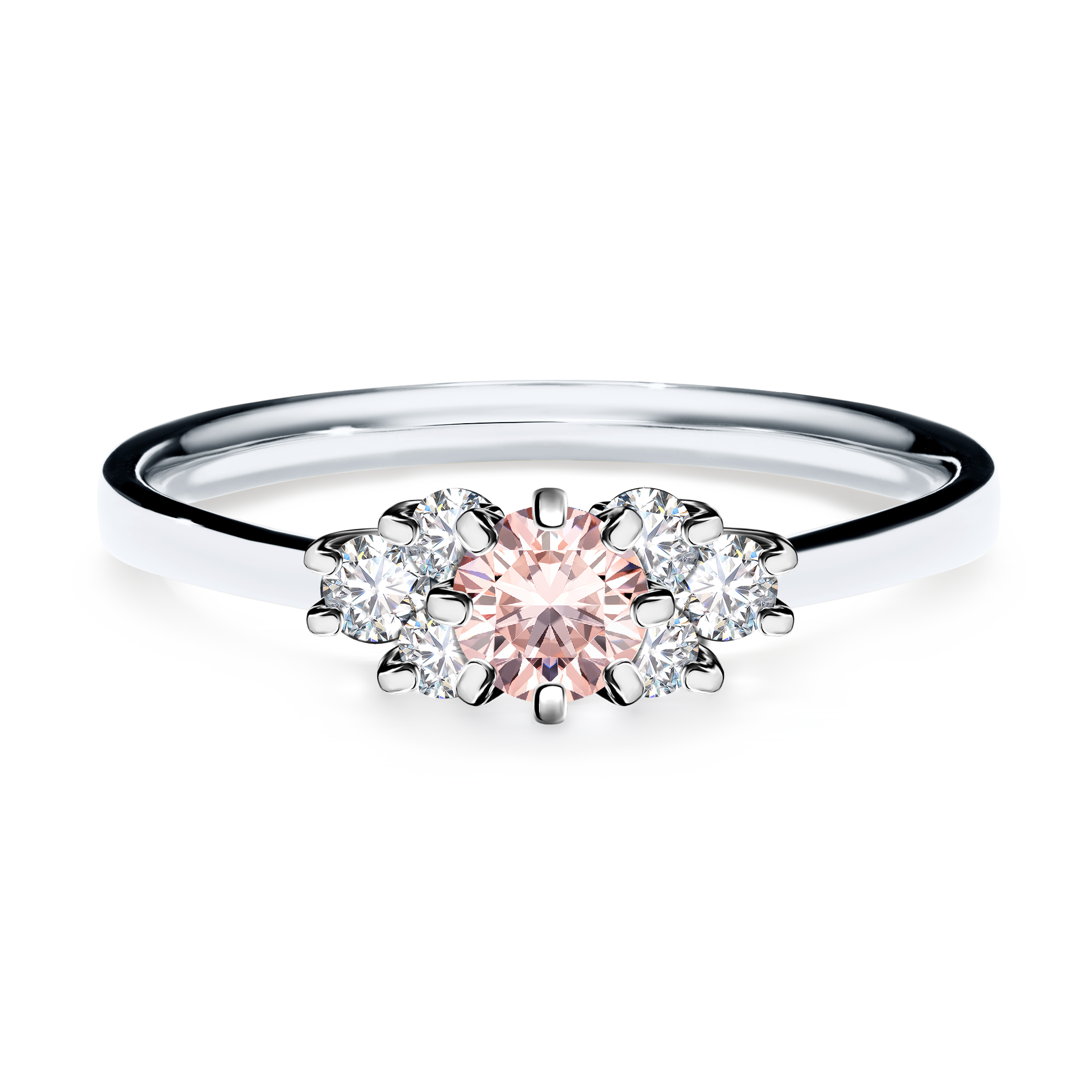 Pierścionek zaręczynowy My Lilly z białego złota z morganitem 0,43CT