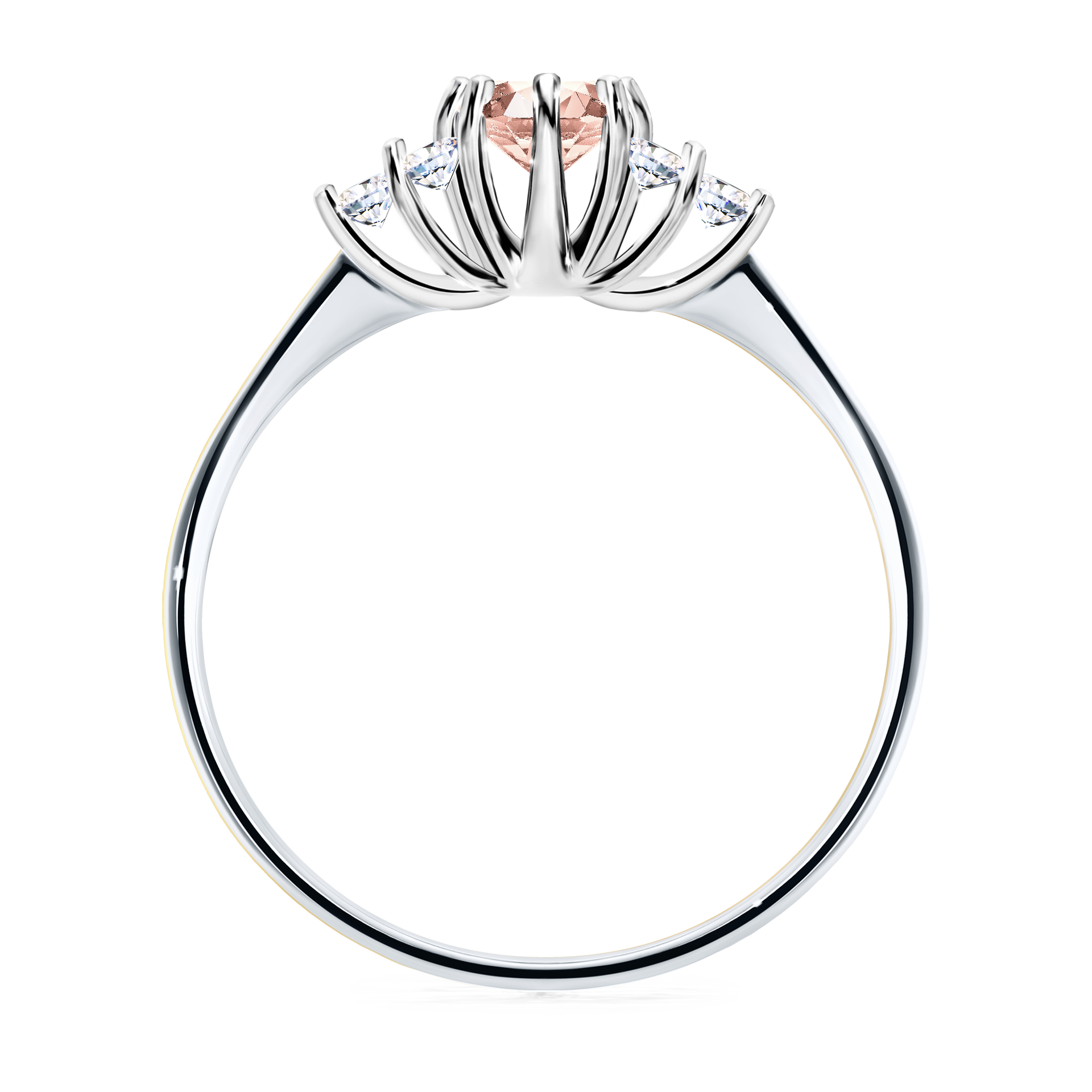 Pierścionek zaręczynowy My Lilly z białego złota z morganitem 0,43CT