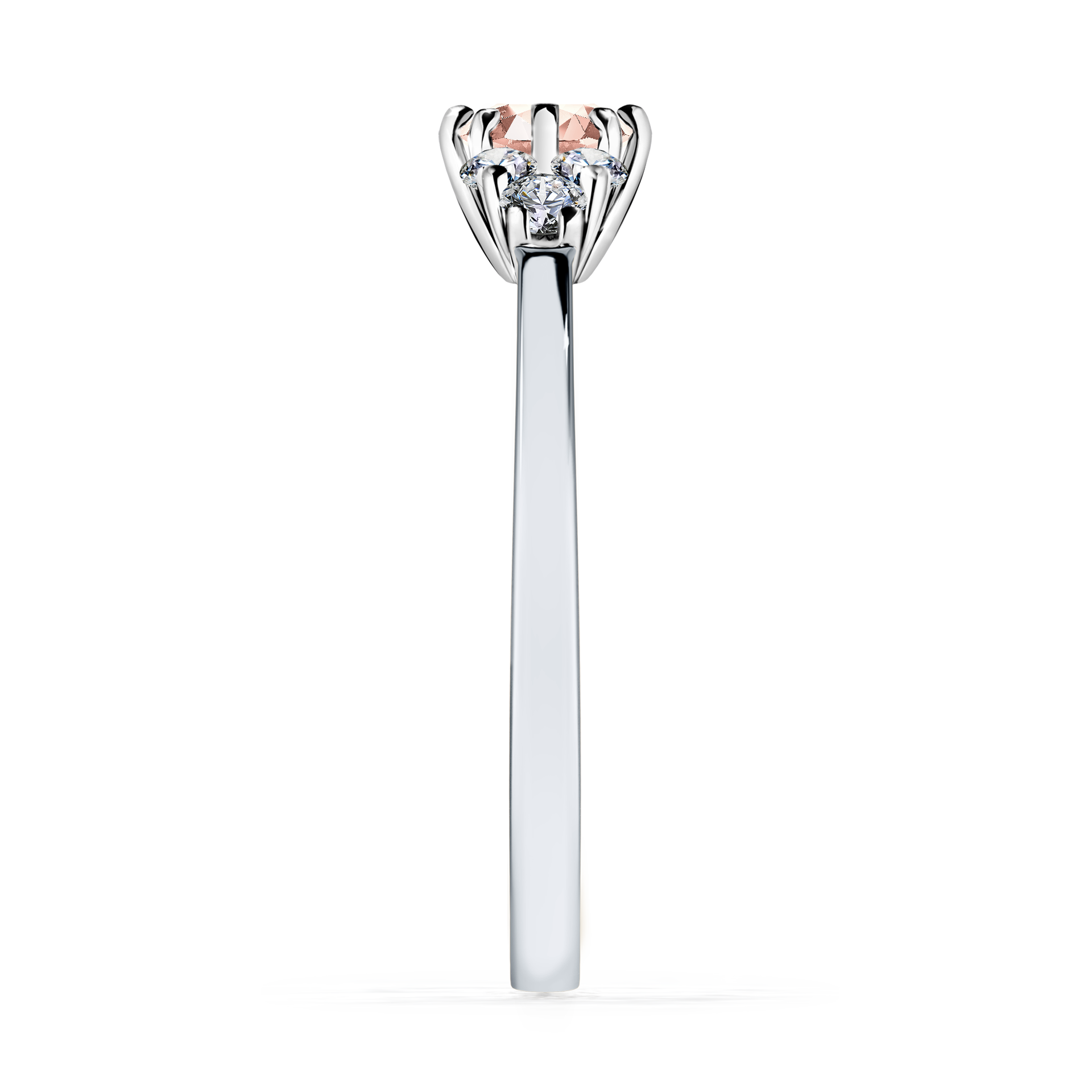 Pierścionek zaręczynowy My Lilly z białego złota z morganitem 0,43CT