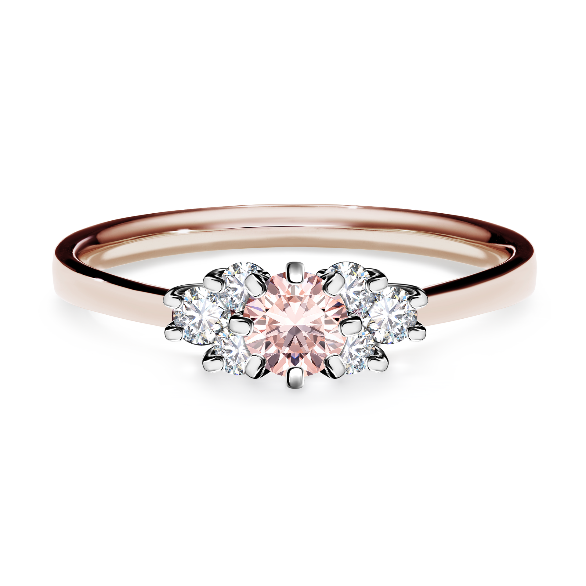 Pierścionek zaręczynowy My Lilly z różowego złota z morganitem 0,43CT