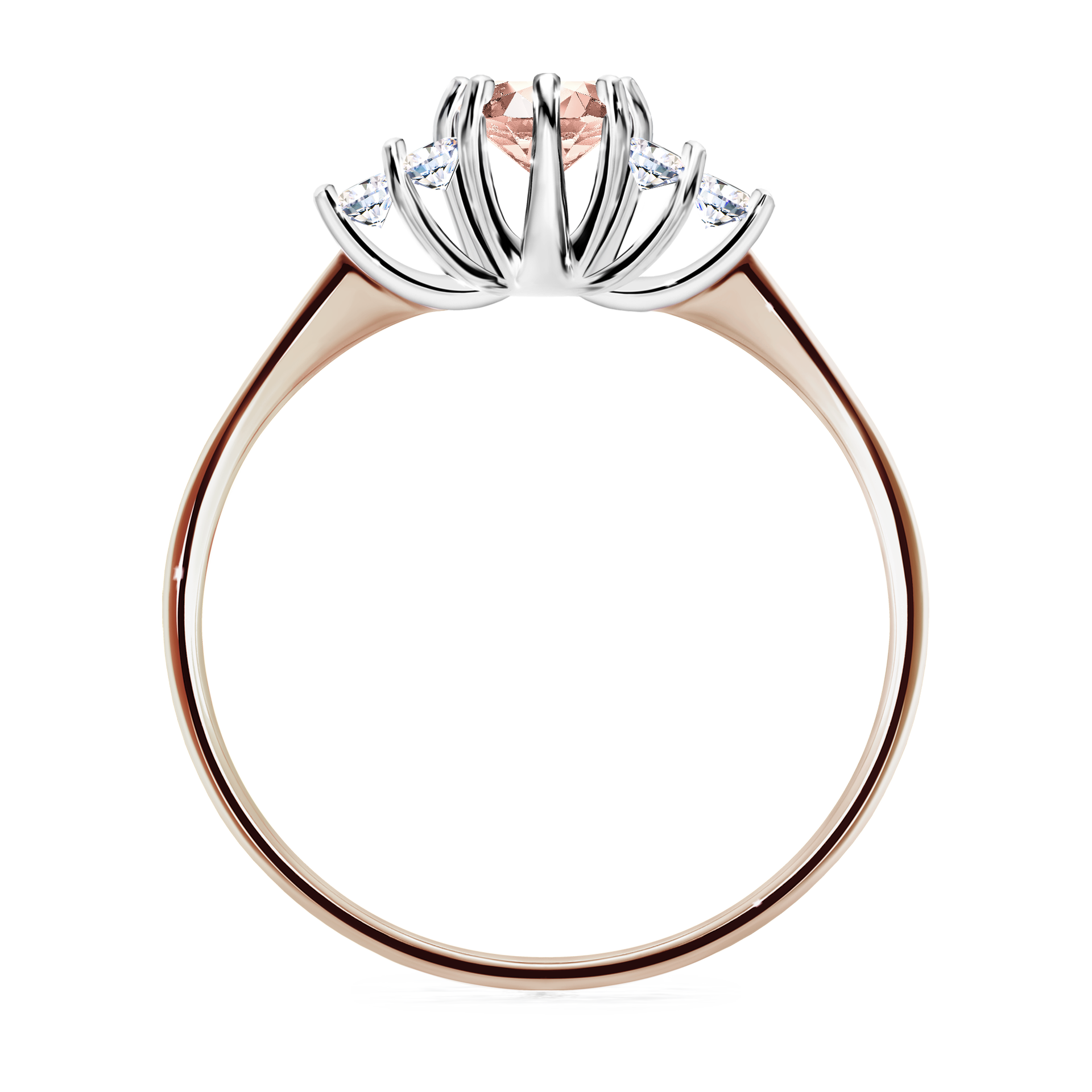 Pierścionek zaręczynowy My Lilly z różowego złota z morganitem 0,43CT
