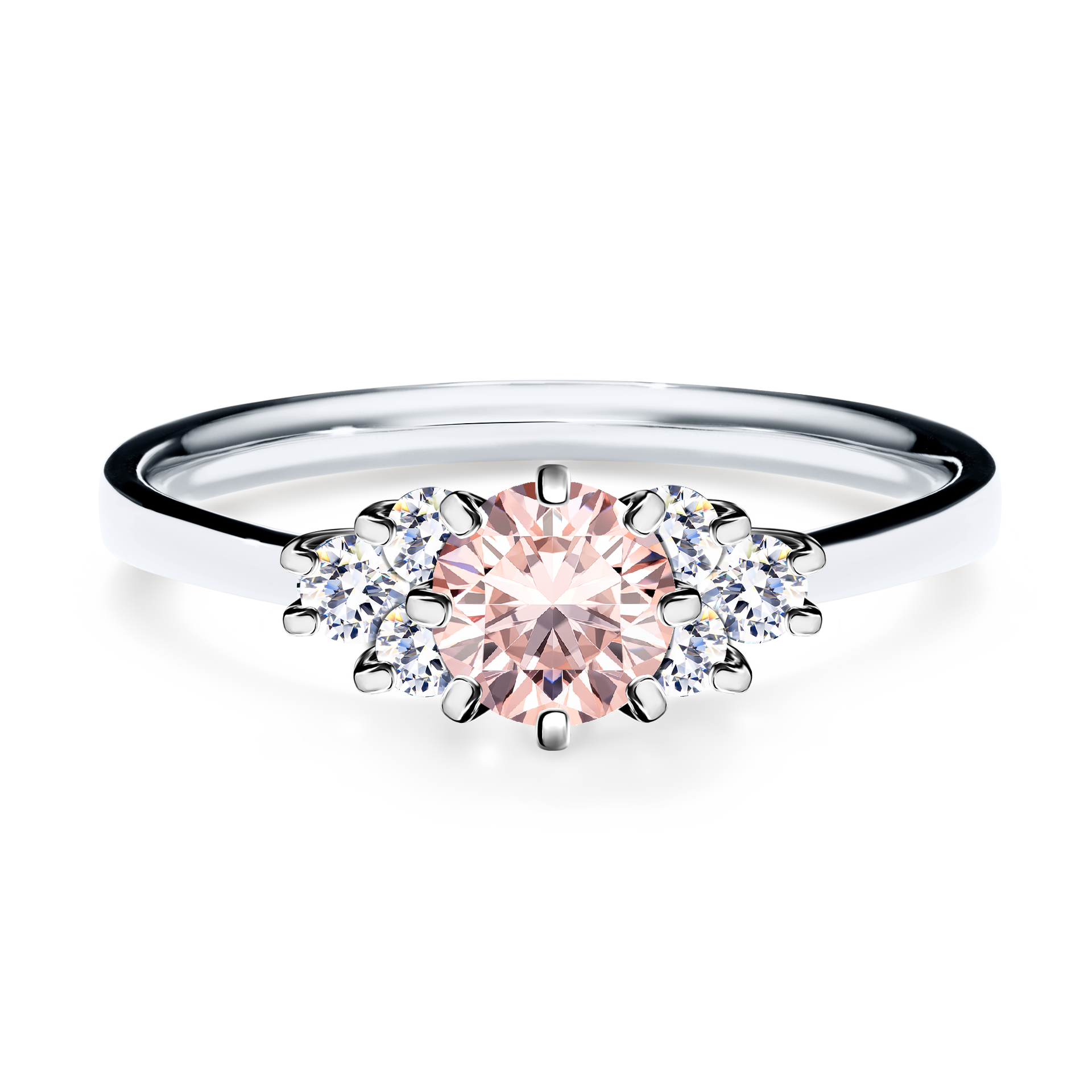Pierścionek zaręczynowy My Lilly z białego złota z morganitem 0,68CT
