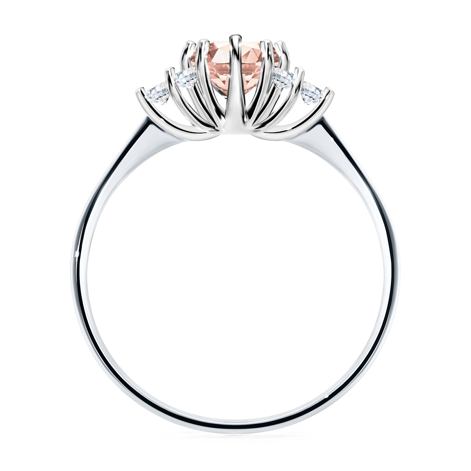Pierścionek zaręczynowy My Lilly z białego złota z morganitem 0,68CT
