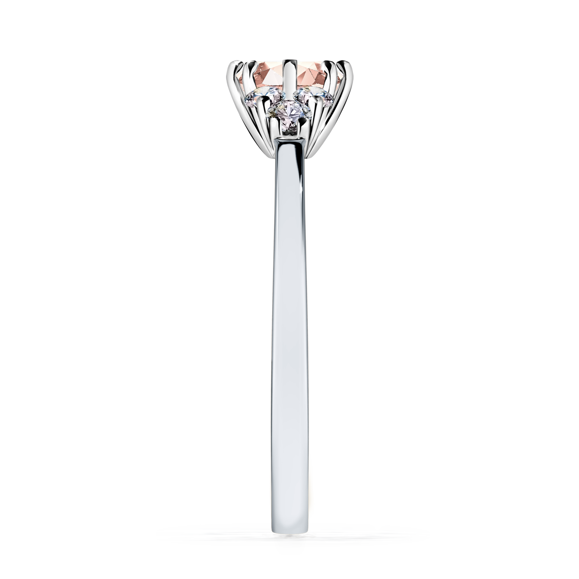 Pierścionek zaręczynowy My Lilly z białego złota z morganitem 0,68CT