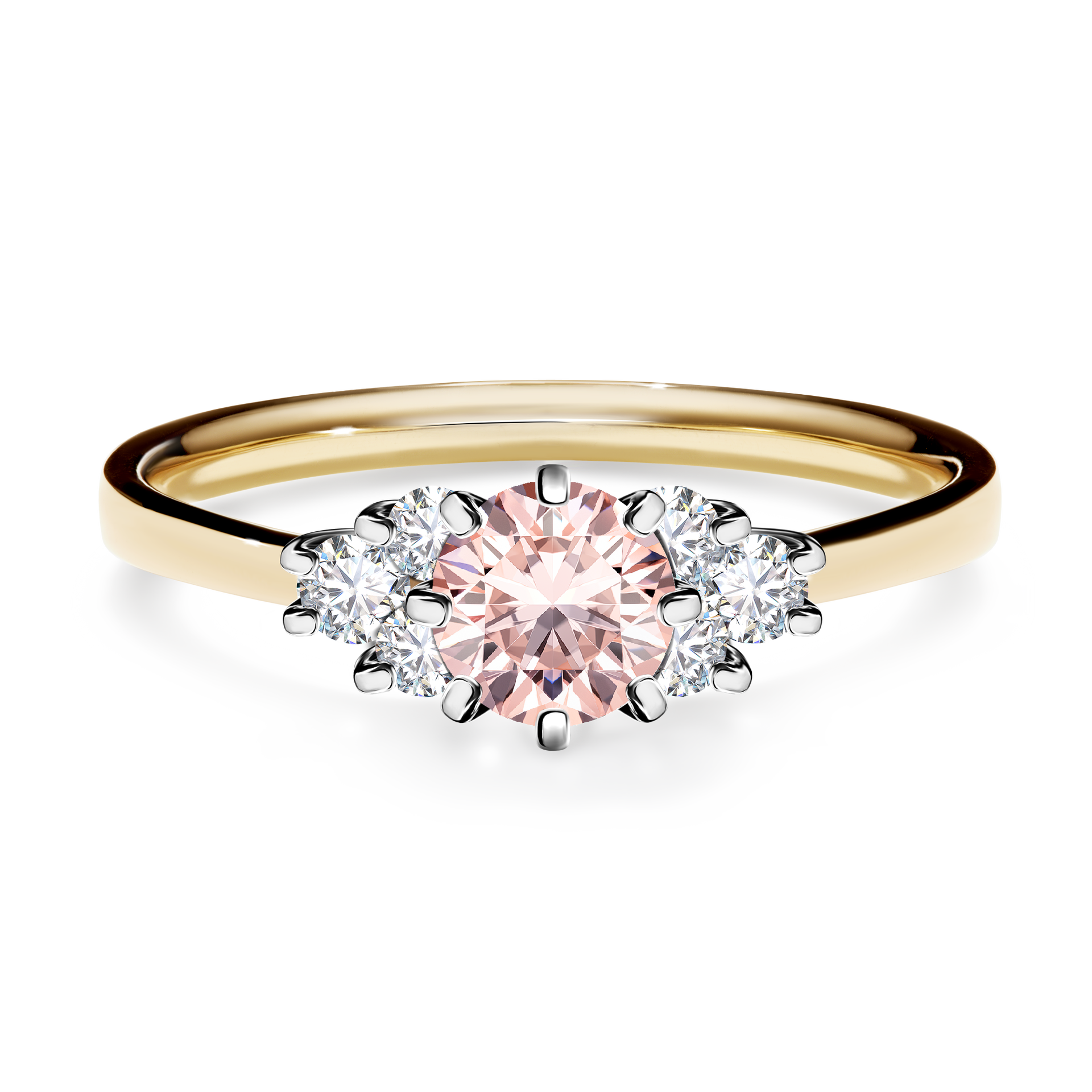 Pierścionek zaręczynowy My Lilly z żółtego złota z morganitem 0,68CT