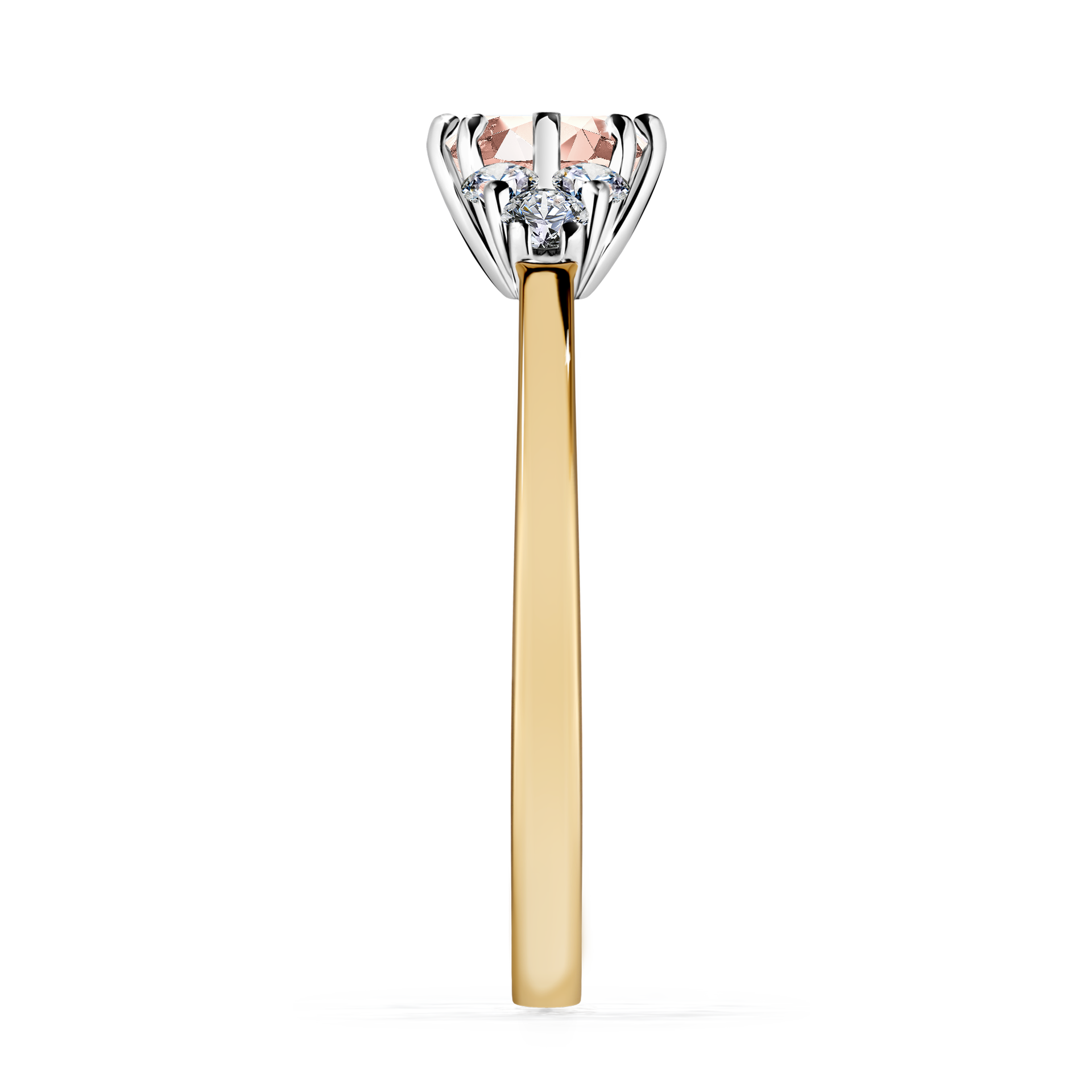 Pierścionek zaręczynowy My Lilly z żółtego złota z morganitem 0,68CT