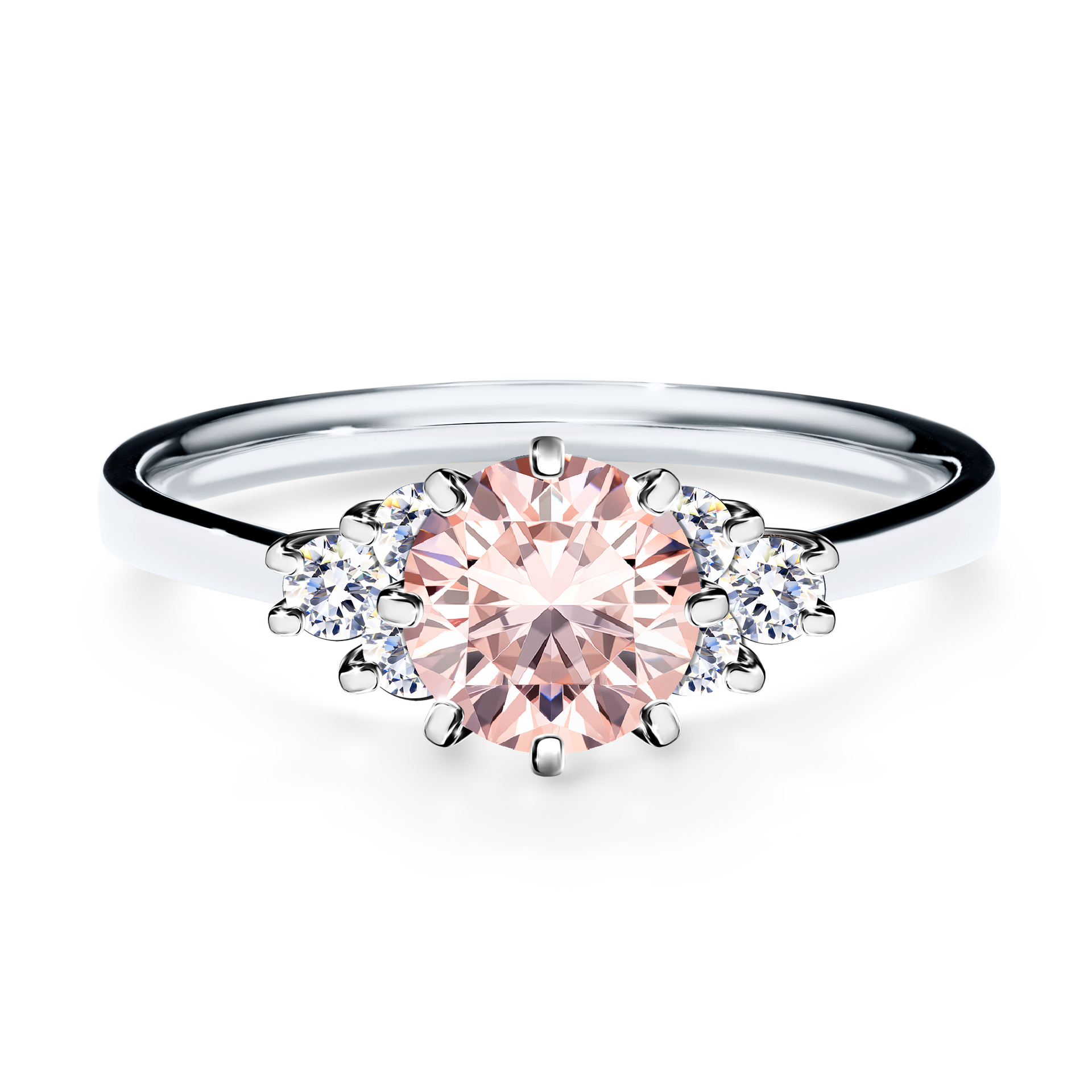 Pierścionek zaręczynowy My Lilly z białego złota z morganitem 0,98CT