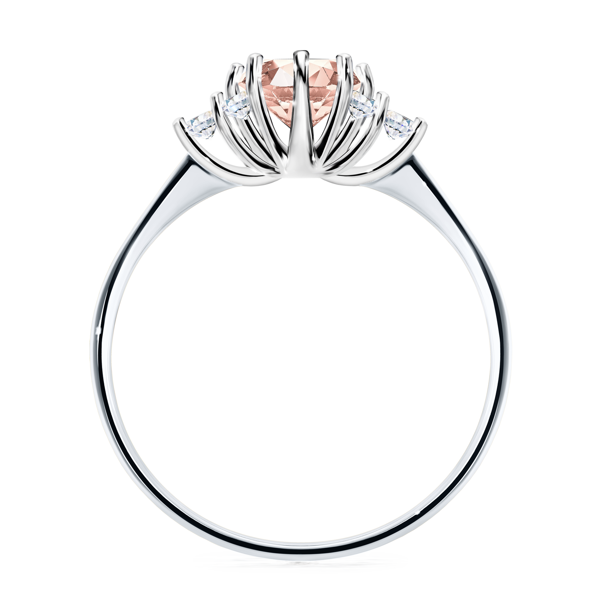 Pierścionek zaręczynowy My Lilly z białego złota z morganitem 0,98CT