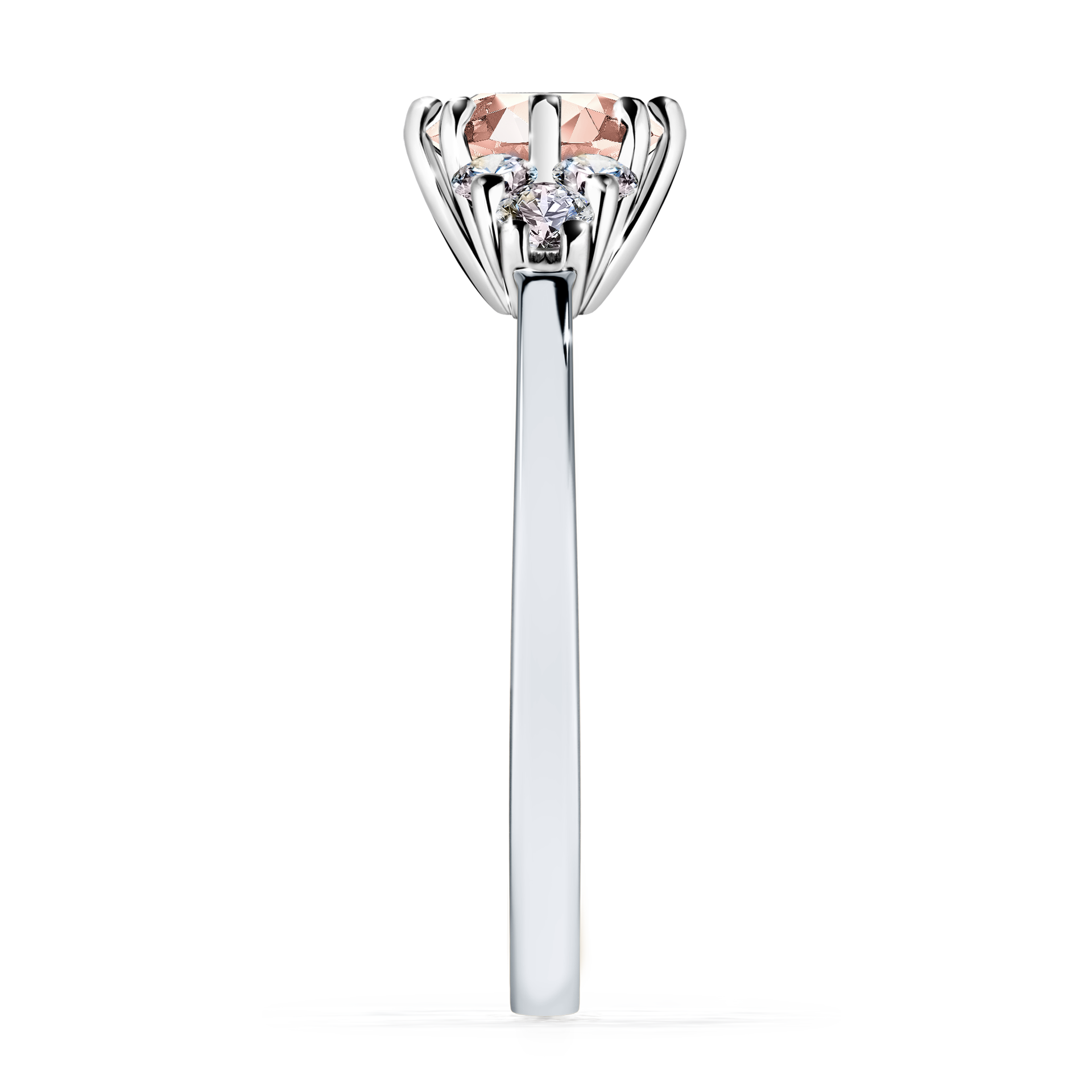 Pierścionek zaręczynowy My Lilly z białego złota z morganitem 0,98CT