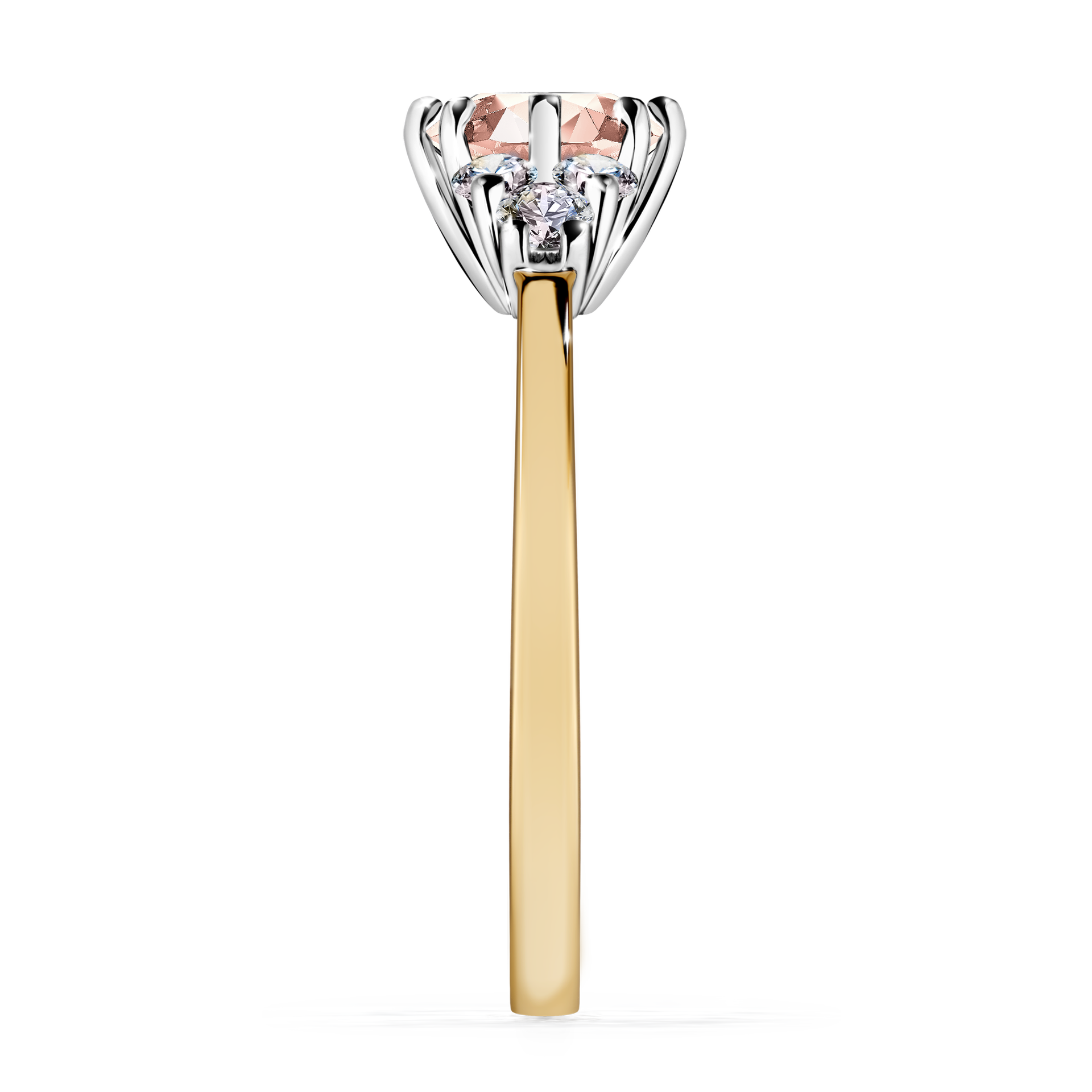 Pierścionek zaręczynowy My Lilly z żółtego złota z morganitem 0,98CT