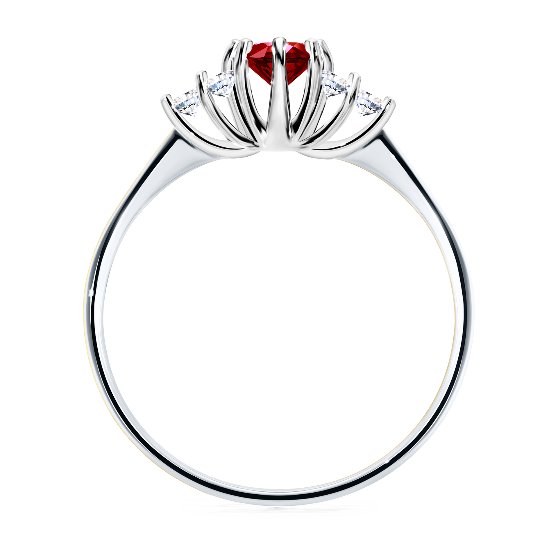 Pierścionek zaręczynowy My Lilly z białego złota z rubinem 0,43CT