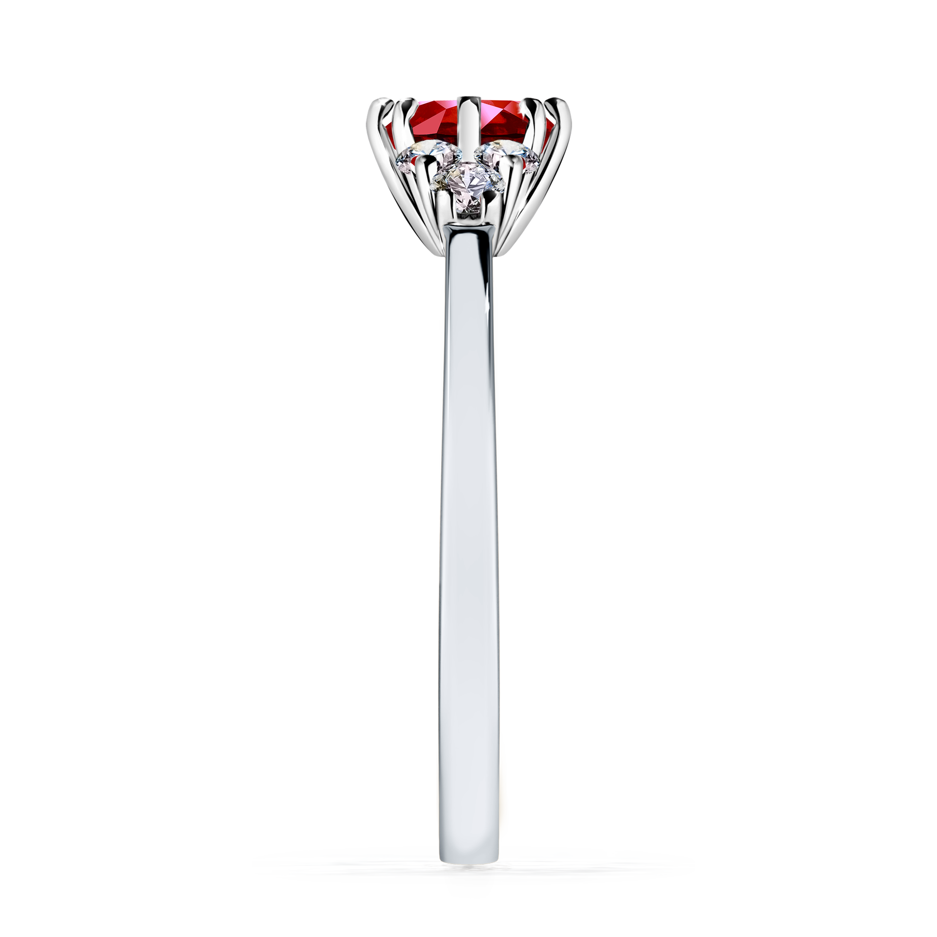 Pierścionek zaręczynowy My Lilly z białego złota z rubinem 0,68CT
