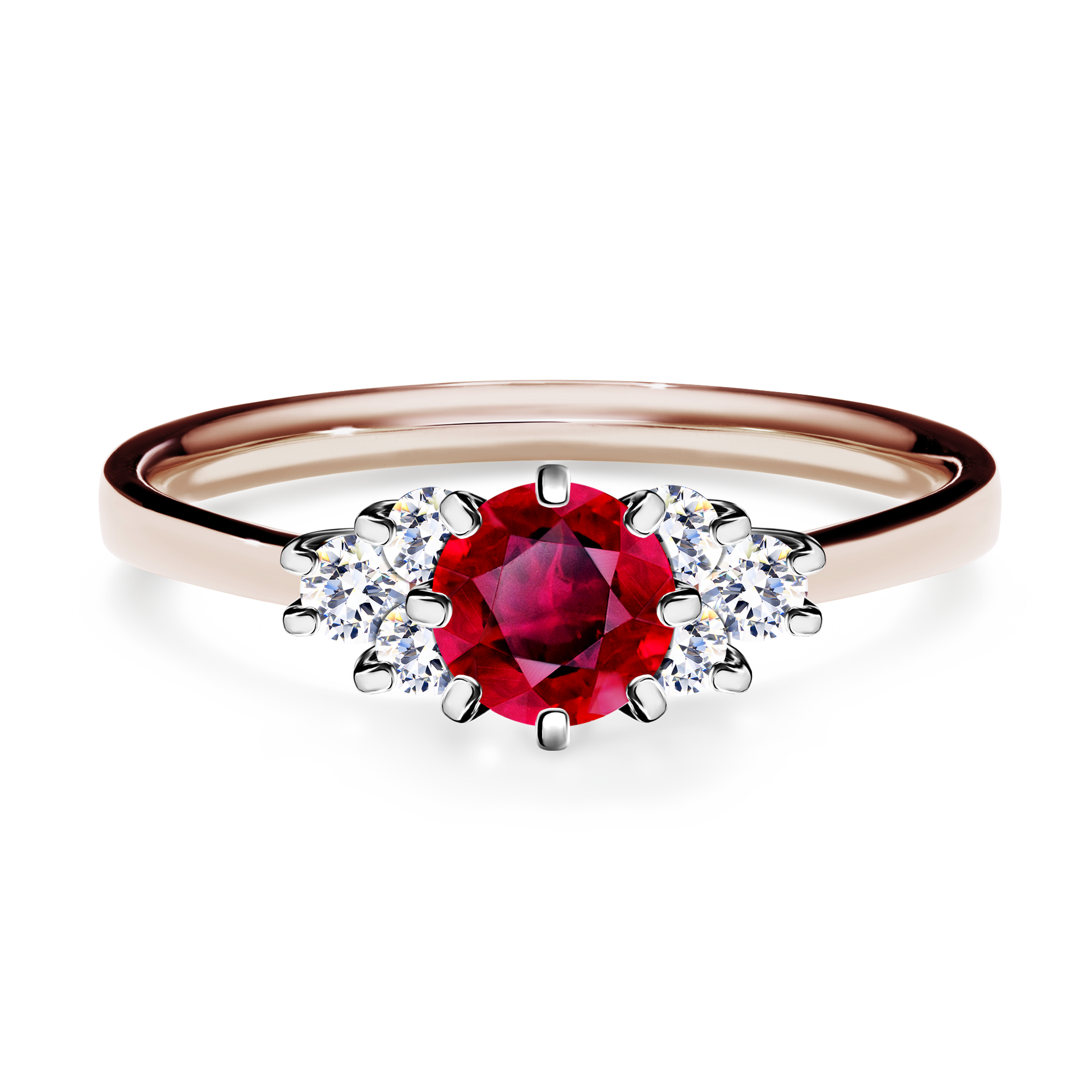 Pierścionek zaręczynowy My Lilly z różowego złota z rubinem 0,68CT