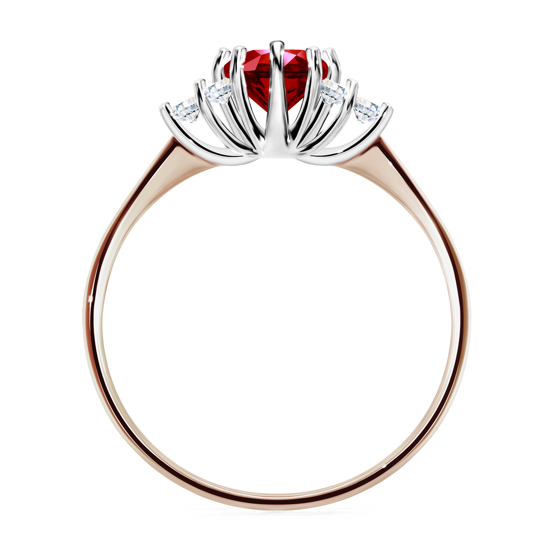 Pierścionek zaręczynowy My Lilly z różowego złota z rubinem 0,68CT