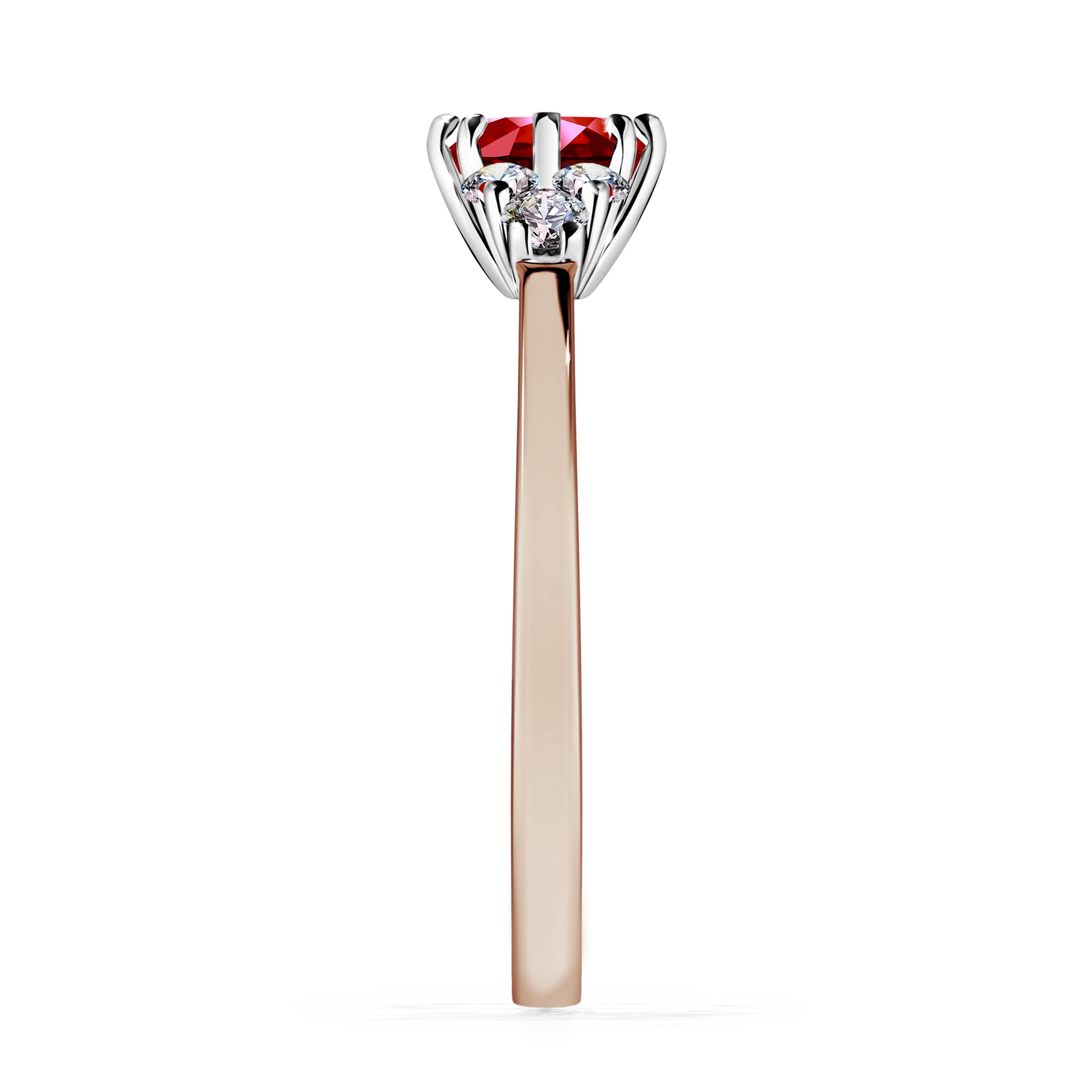 Pierścionek zaręczynowy My Lilly z różowego złota z rubinem 0,68CT