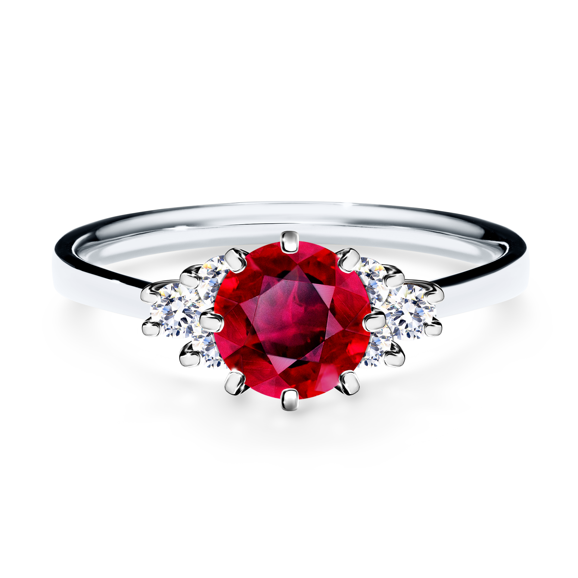 Pierścionek zaręczynowy My Lilly z białego złota z rubinem 0,98CT