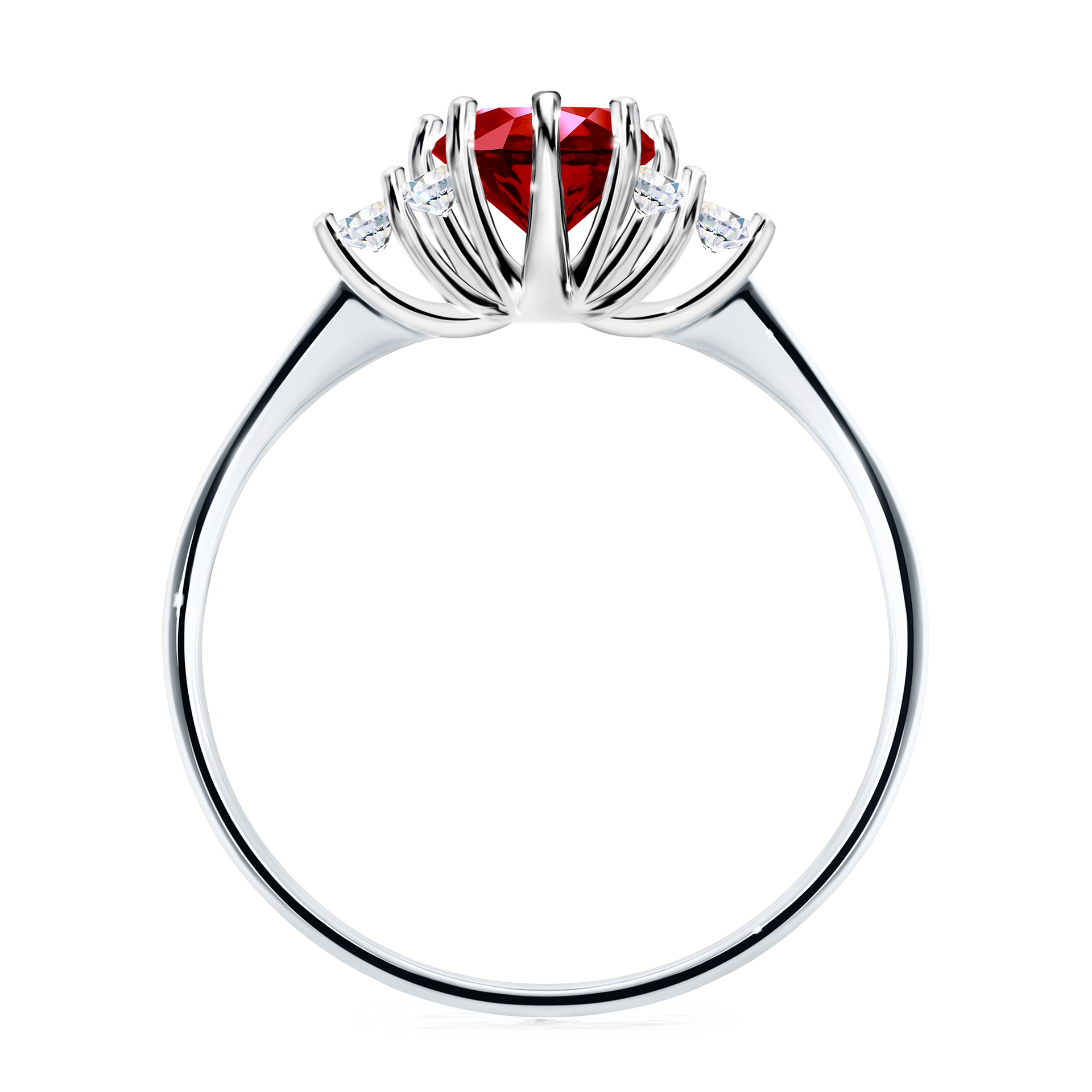 Pierścionek zaręczynowy My Lilly z białego złota z rubinem 0,98CT