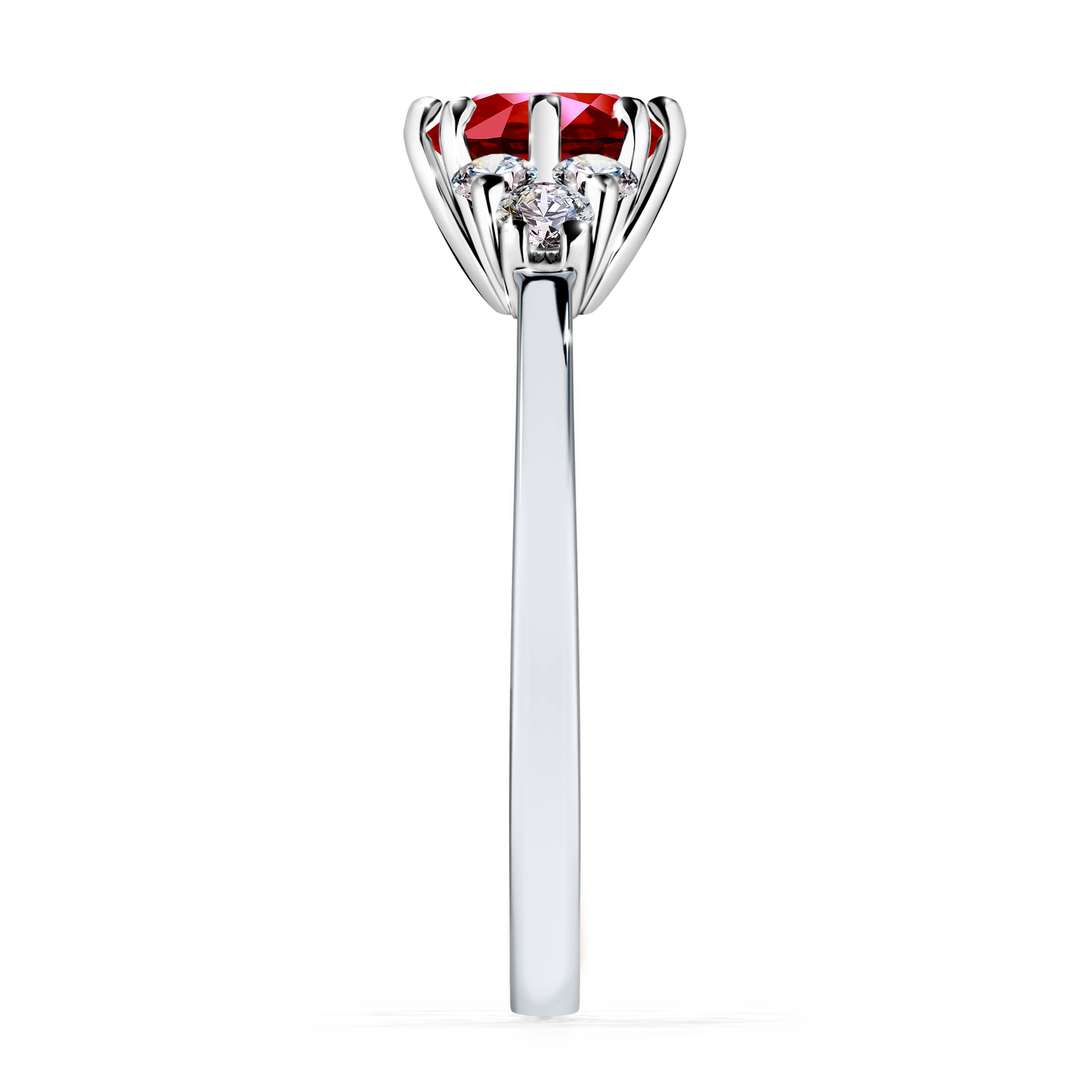 Pierścionek zaręczynowy My Lilly z białego złota z rubinem 0,98CT