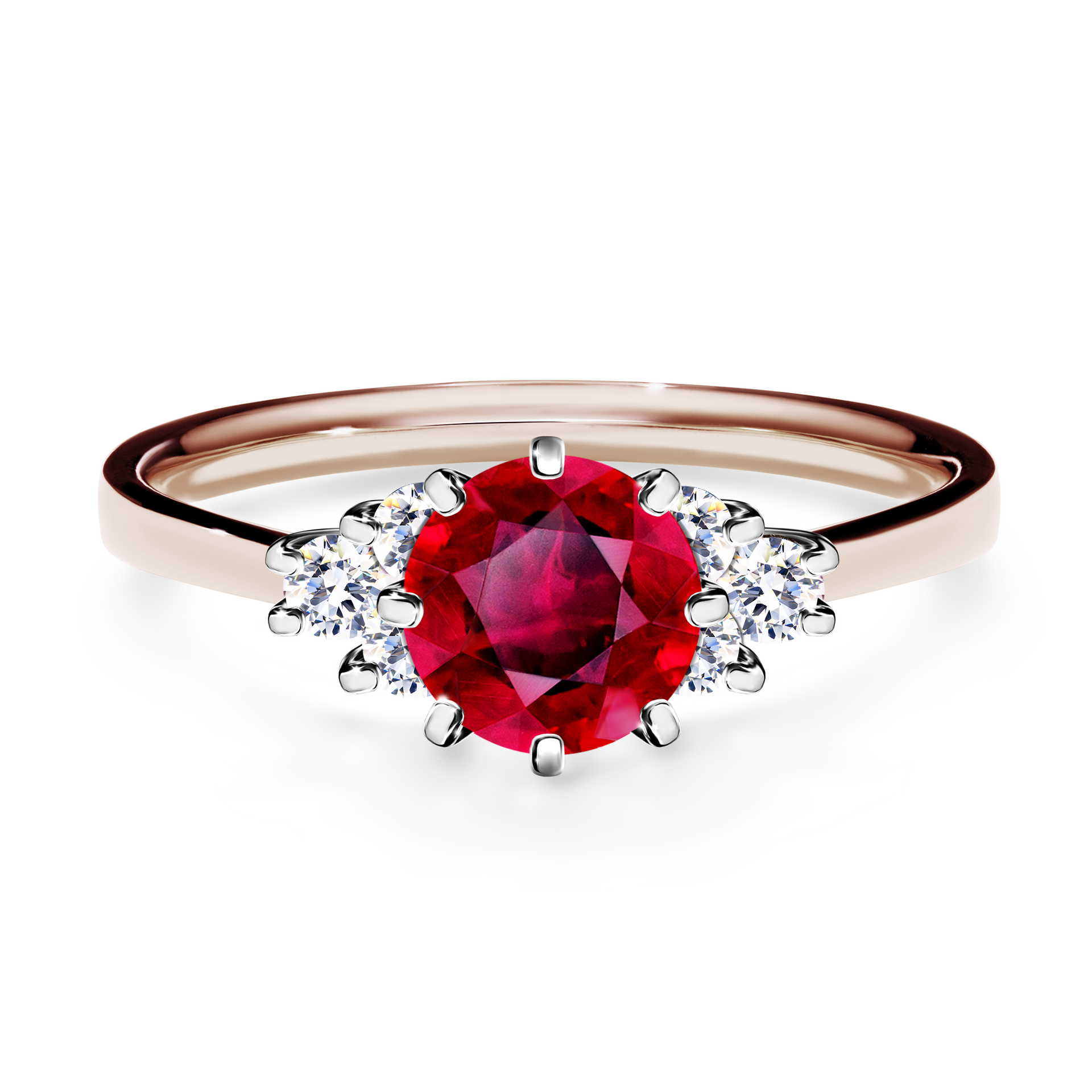 Pierścionek zaręczynowy My Lilly z różowego złota z rubinem 0,98CT