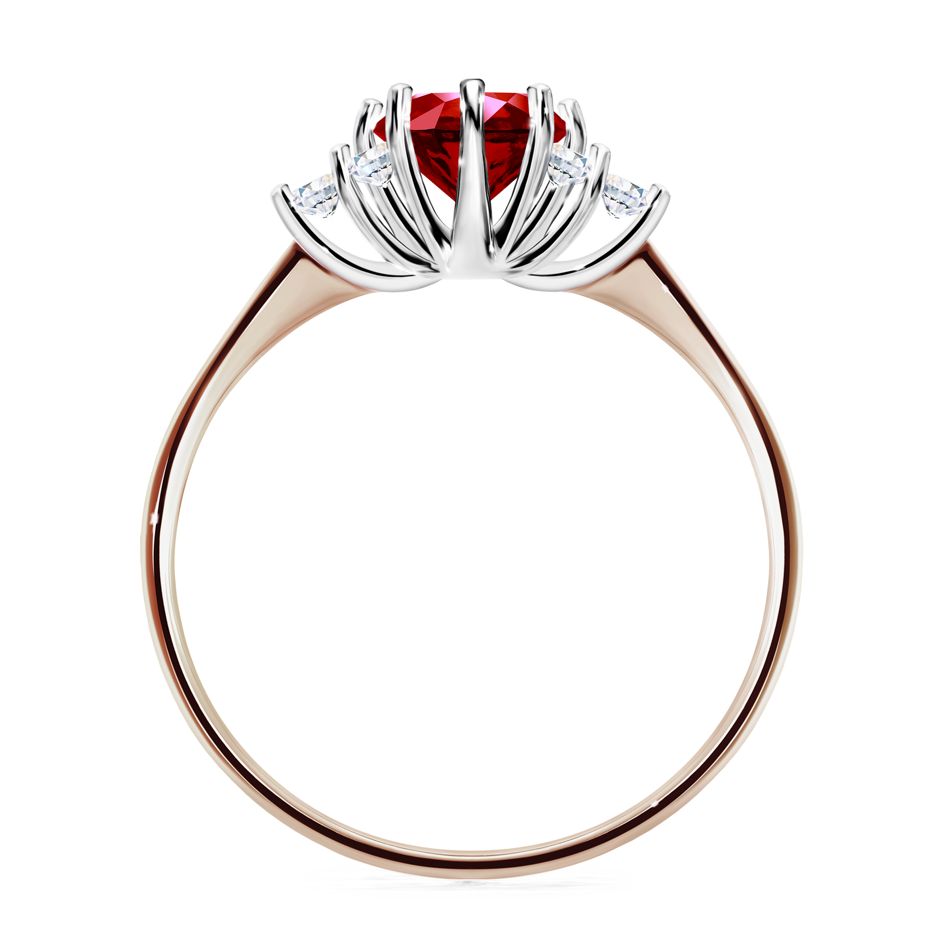 Pierścionek zaręczynowy My Lilly z różowego złota z rubinem 0,98CT