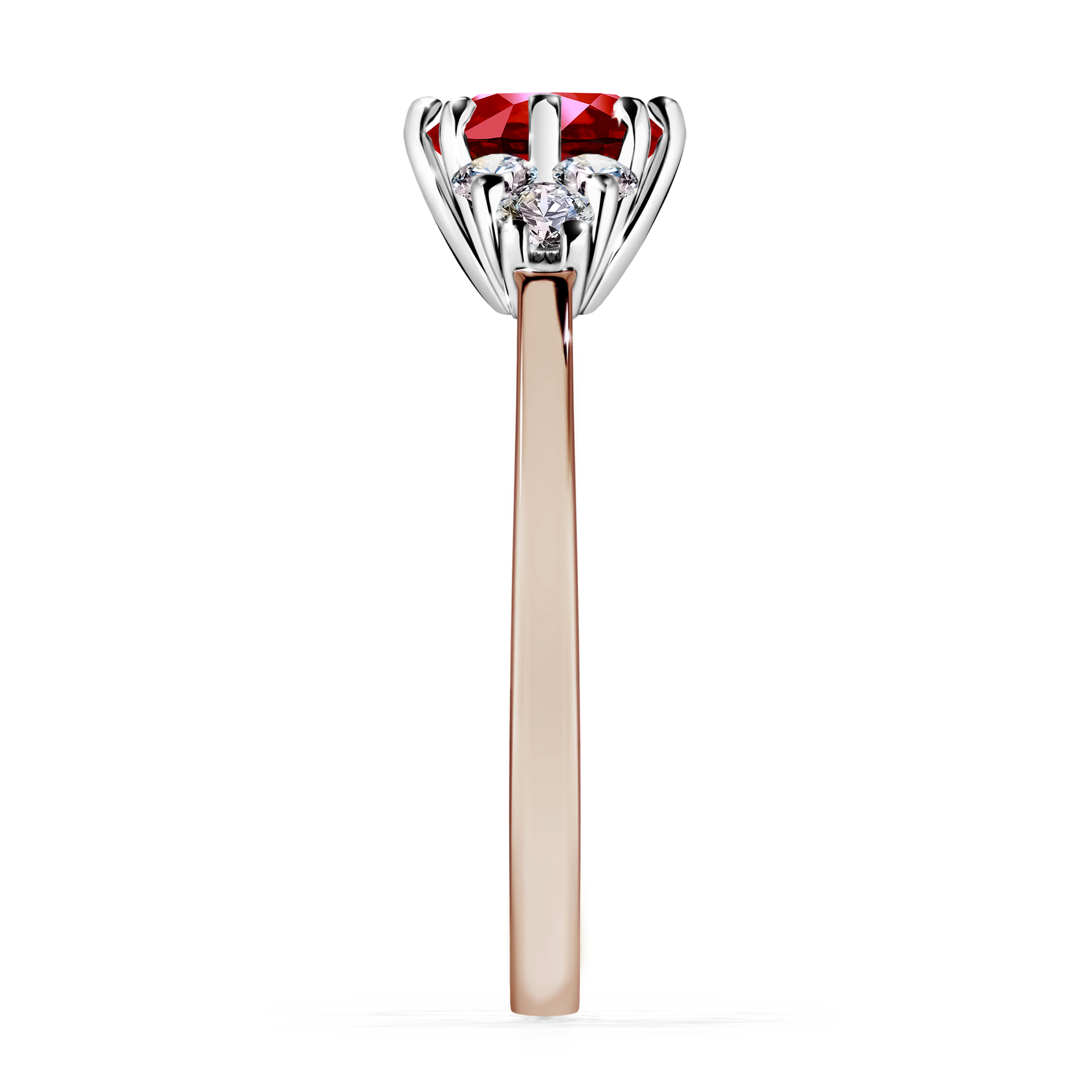 Pierścionek zaręczynowy My Lilly z różowego złota z rubinem 0,98CT