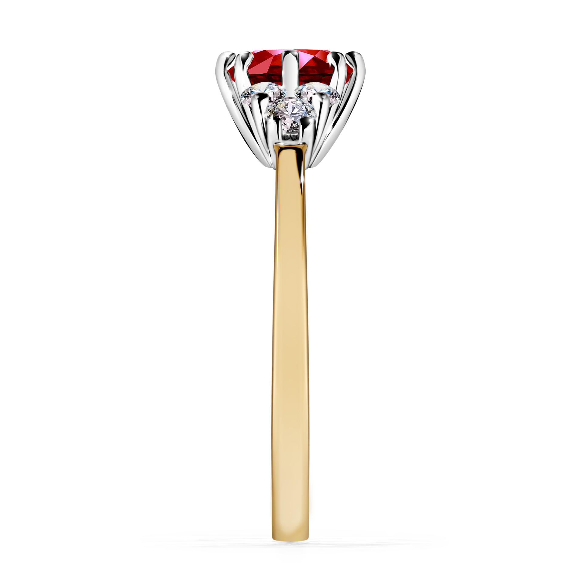 Pierścionek zaręczynowy My Lilly z żółtego złota z rubinem 0,98CT