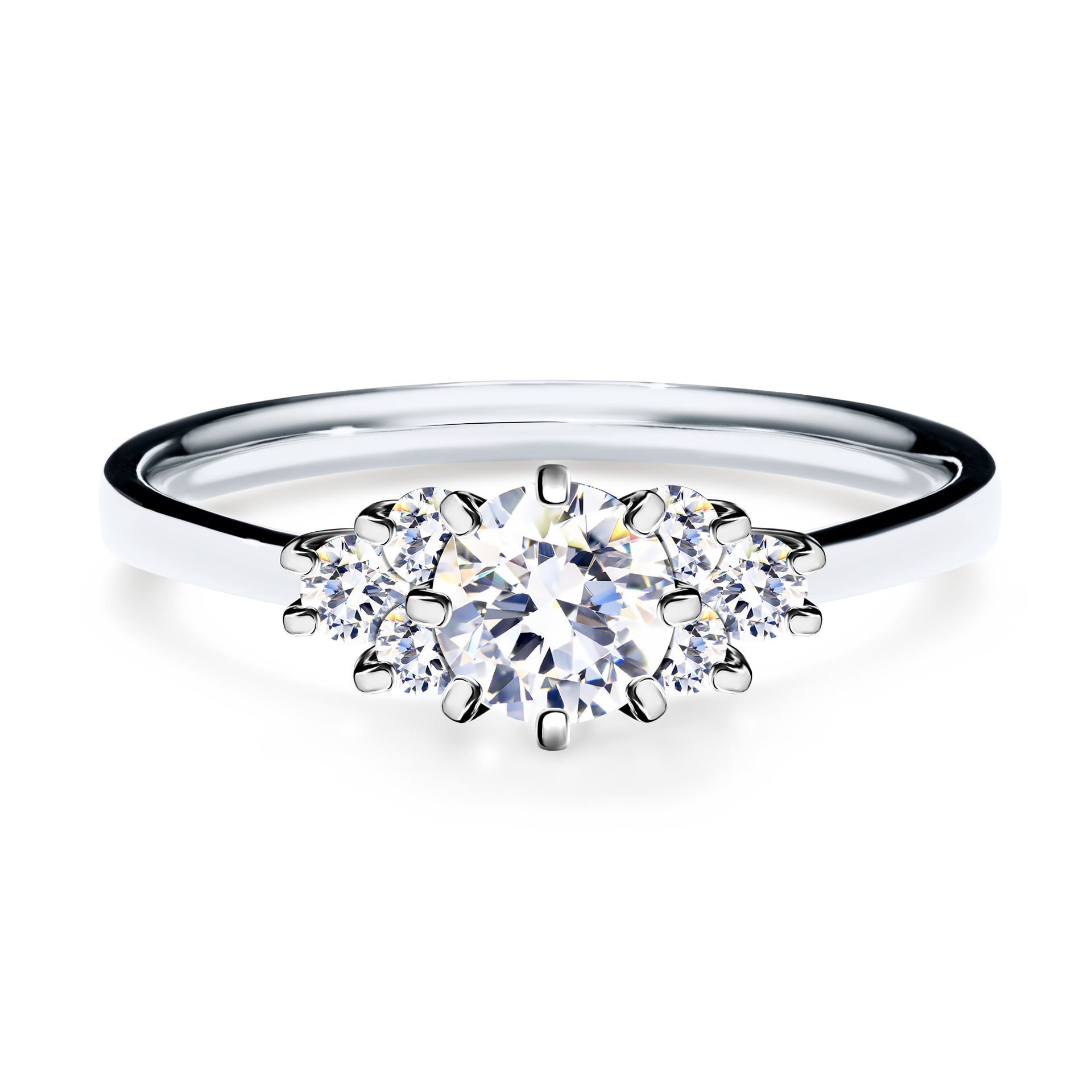 Pierścionek zaręczynowy My Lilly z białego złota z szafirem białym 0,68CT