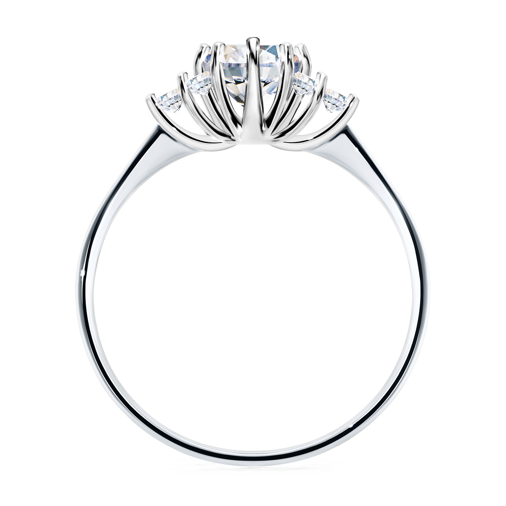 Pierścionek zaręczynowy My Lilly z białego złota z szafirem białym 0,68CT