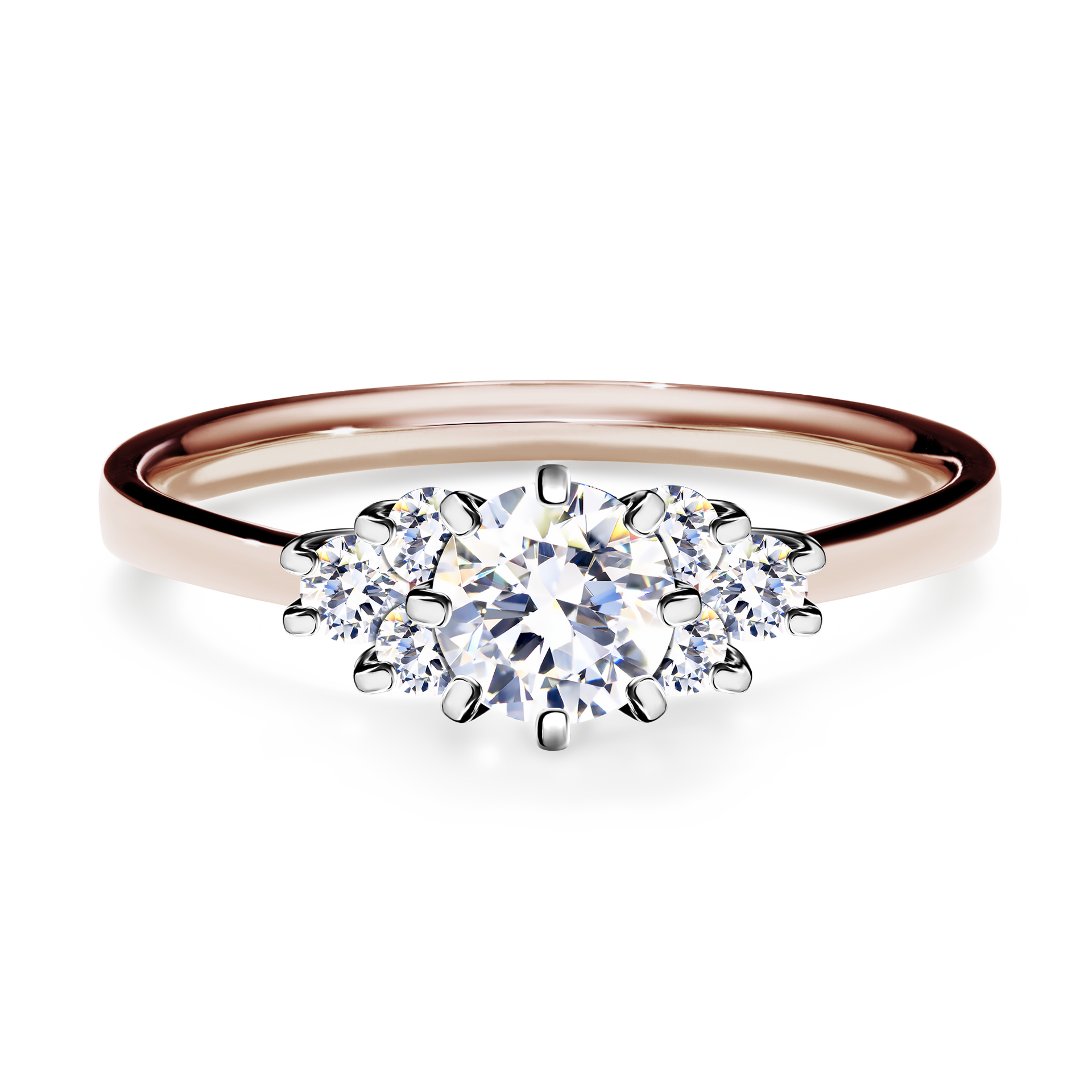 Pierścionek zaręczynowy My Lilly z różowego złota z szafirem białym 0,68CT